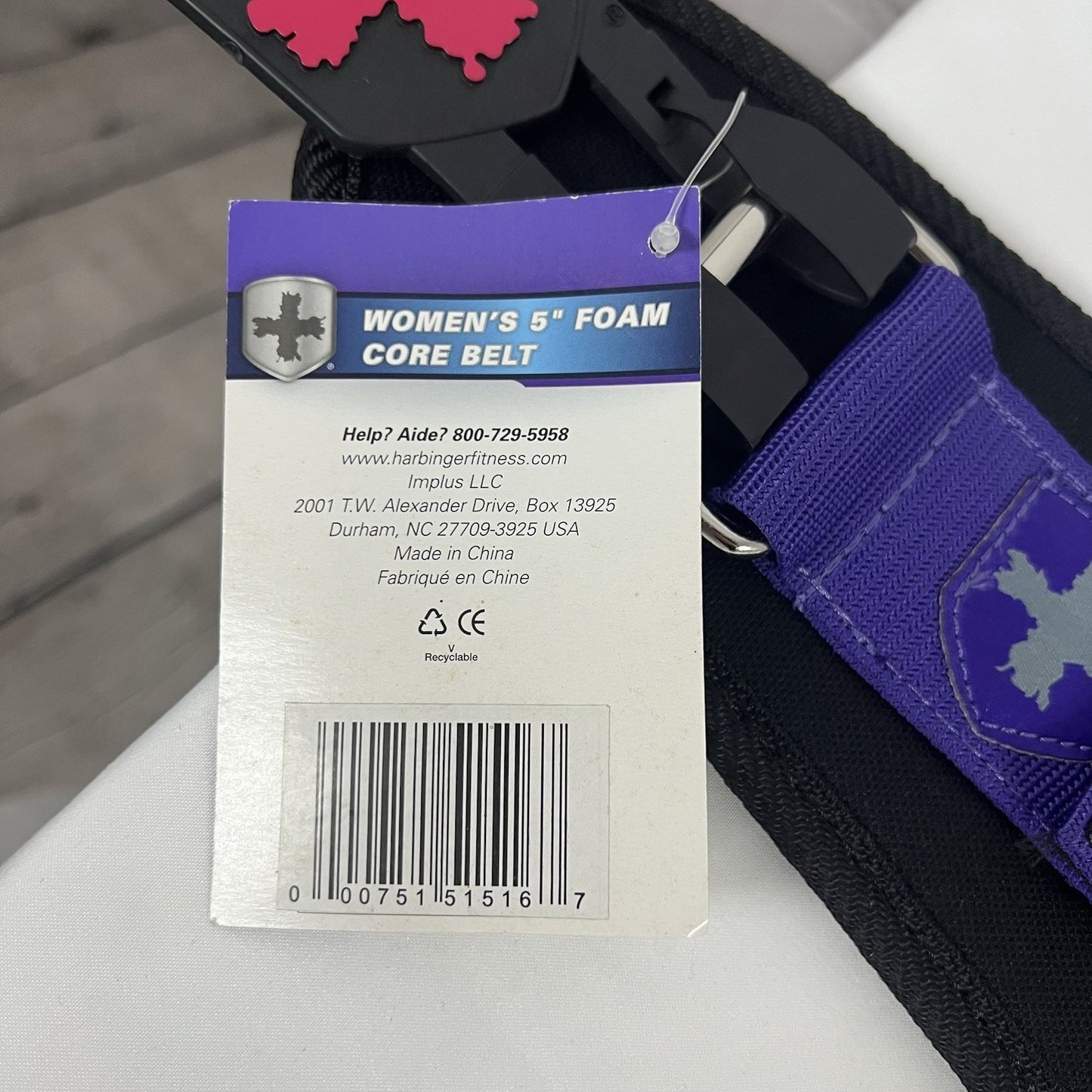 NWT Harbinger Purple Black Women’s 5” Foam Padded Core Support Belt Lifting XS