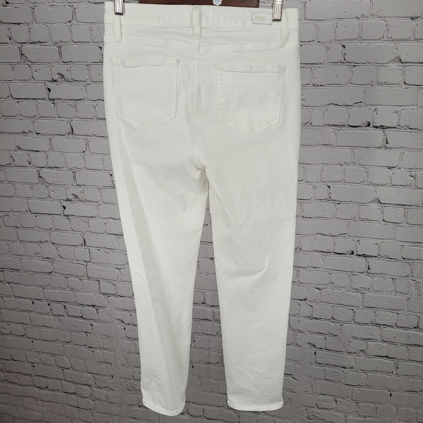Paige White Denim Hoxton Straight Ankle Mid Rise Jeans USA Made Size 29 (29x27)