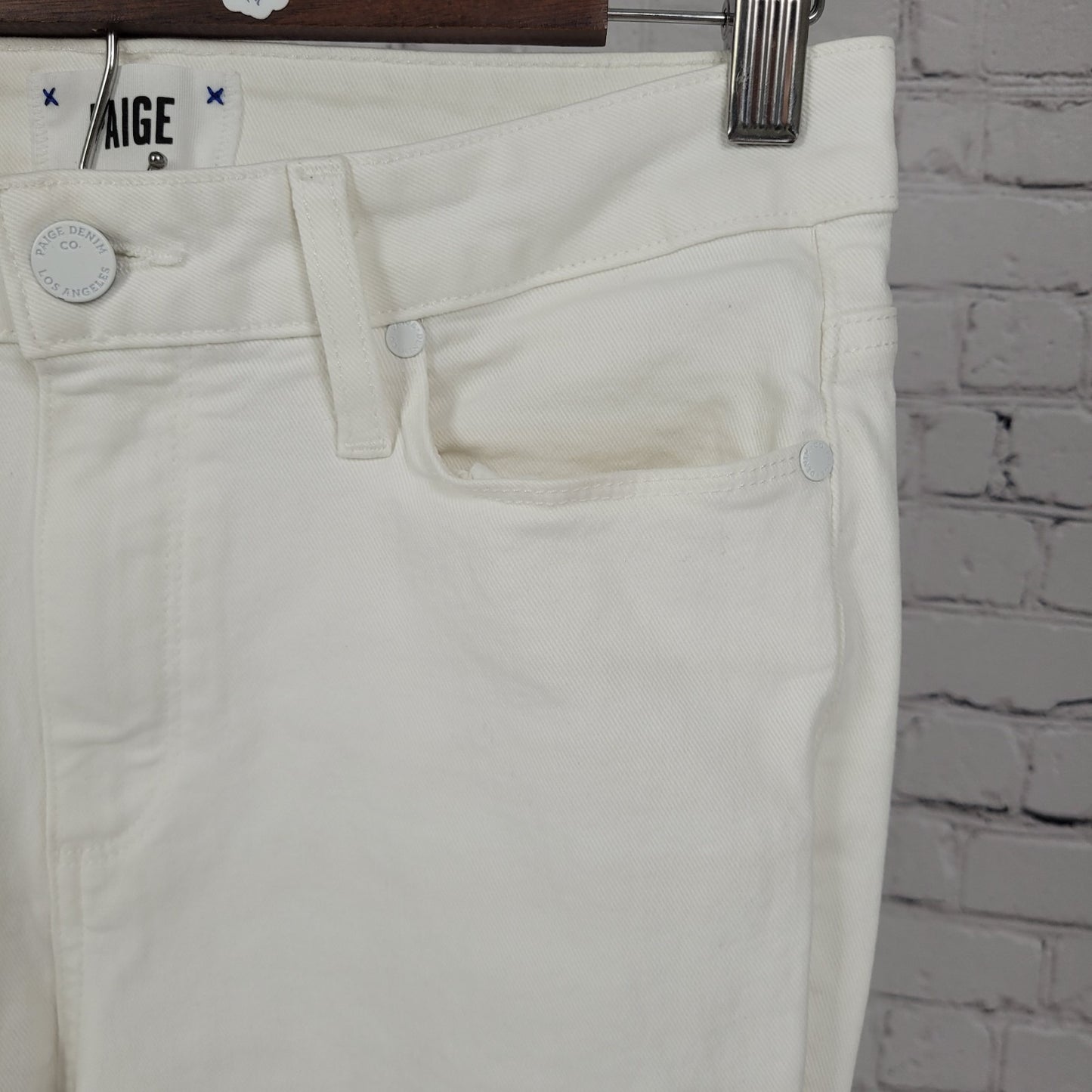 Paige White Denim Hoxton Straight Ankle Mid Rise Jeans USA Made Size 29 (29x27)