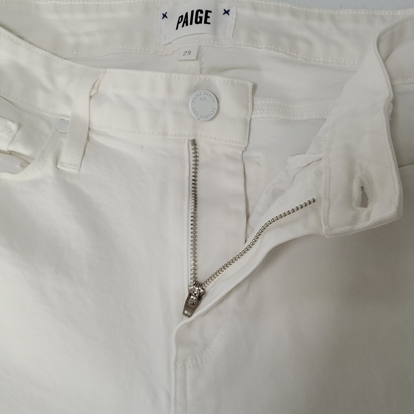 Paige White Denim Hoxton Straight Ankle Mid Rise Jeans USA Made Size 29 (29x27)