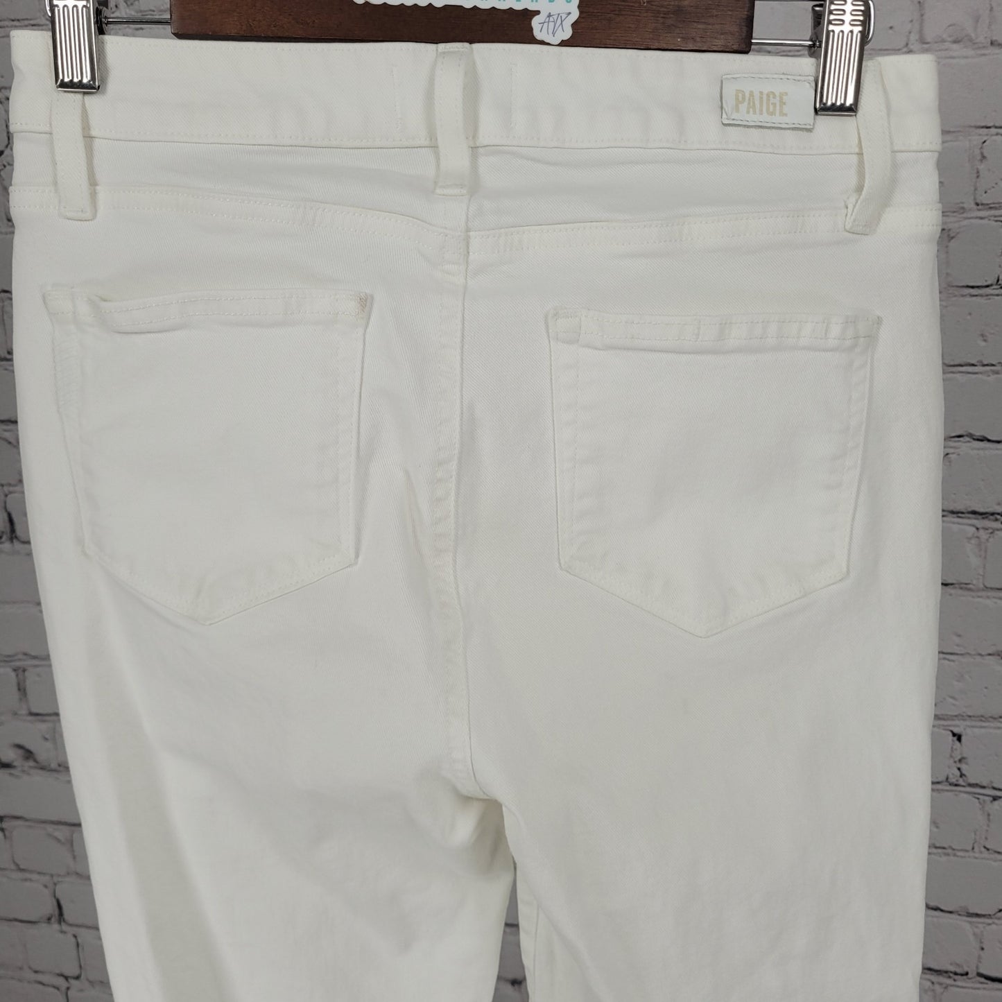 Paige White Denim Hoxton Straight Ankle Mid Rise Jeans USA Made Size 29 (29x27)