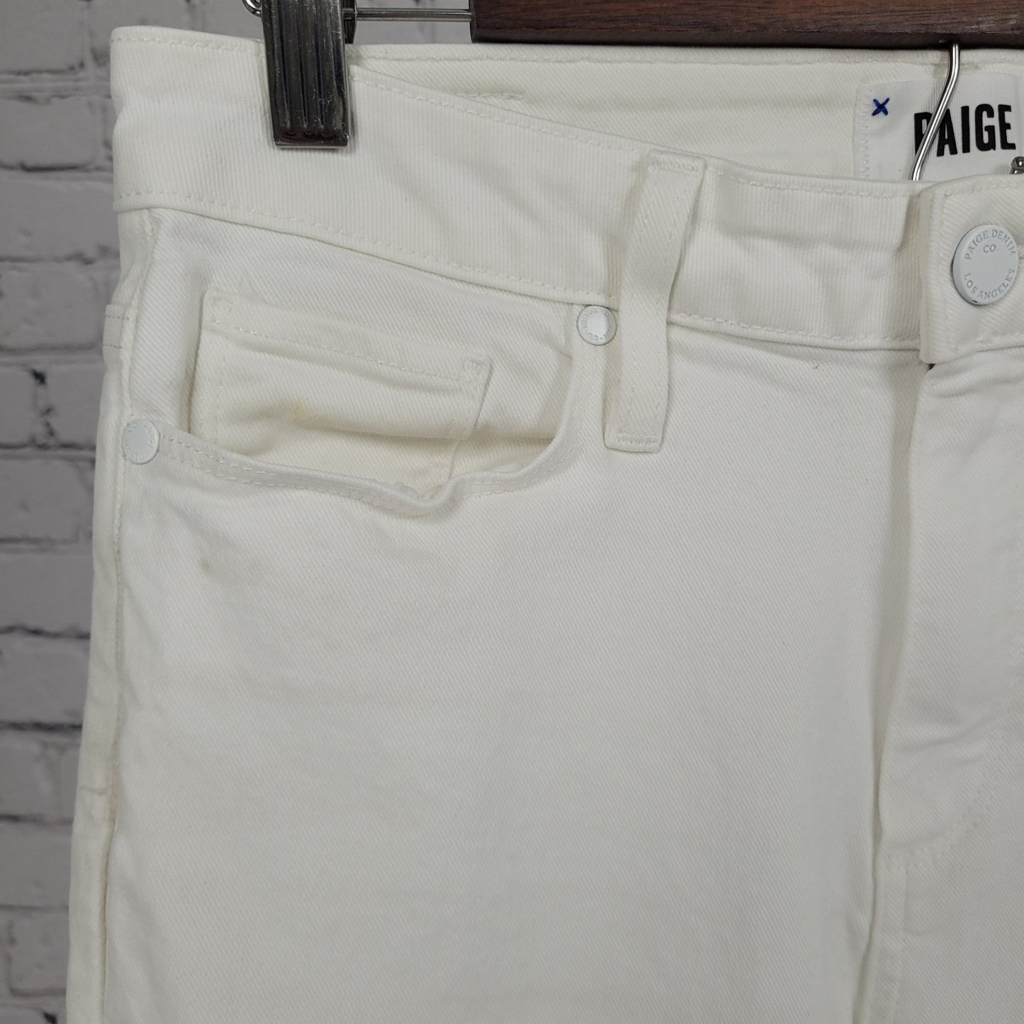 Paige White Denim Hoxton Straight Ankle Mid Rise Jeans USA Made Size 29 (29x27)
