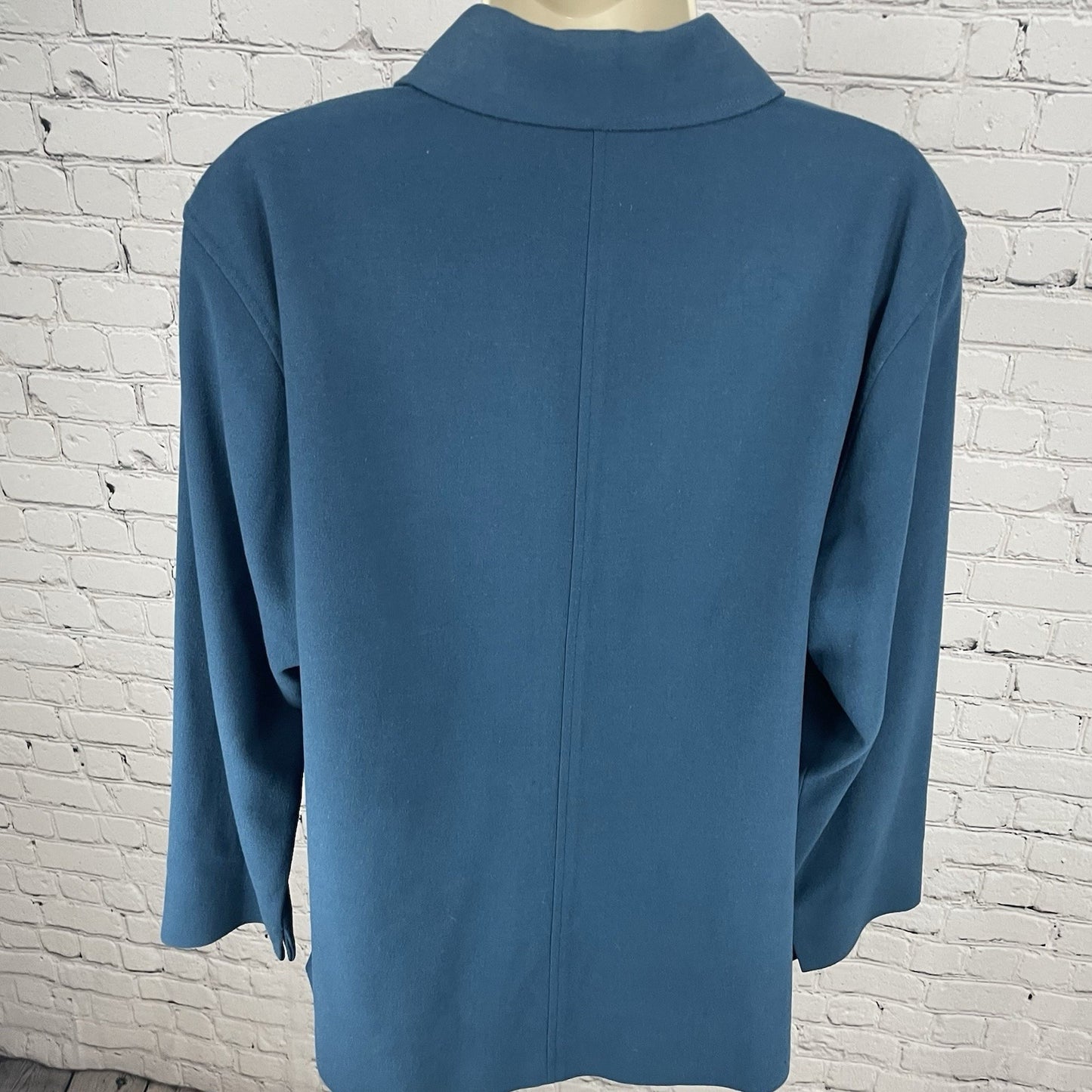 Nordstrom Blue Button Up Collared Lined Side Slits Pockets Jacket Size Medium M