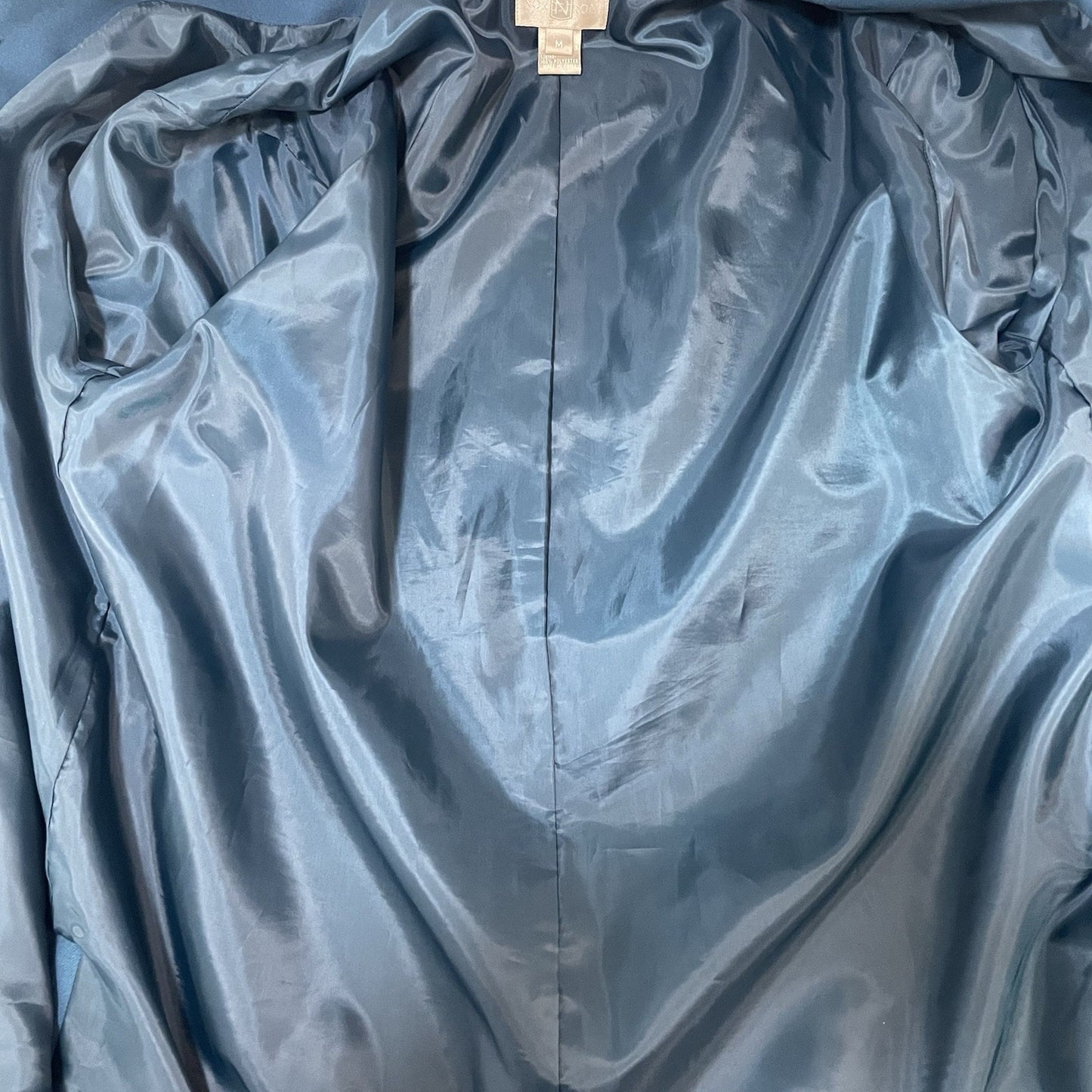Nordstrom Blue Button Up Collared Lined Side Slits Pockets Jacket Size Medium M