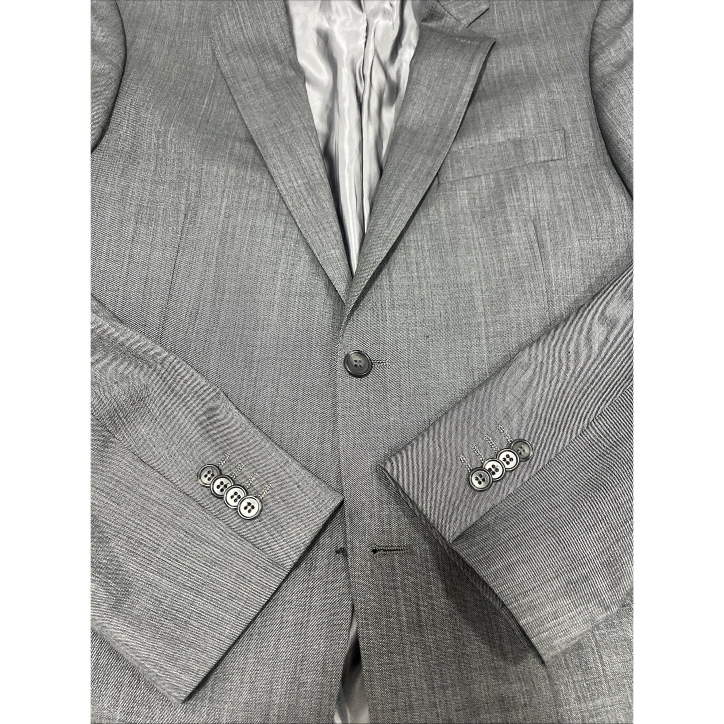 Zanetti Grey Wool Blend Notch 2 Button Double Vented Blazer Sport Coat 42R