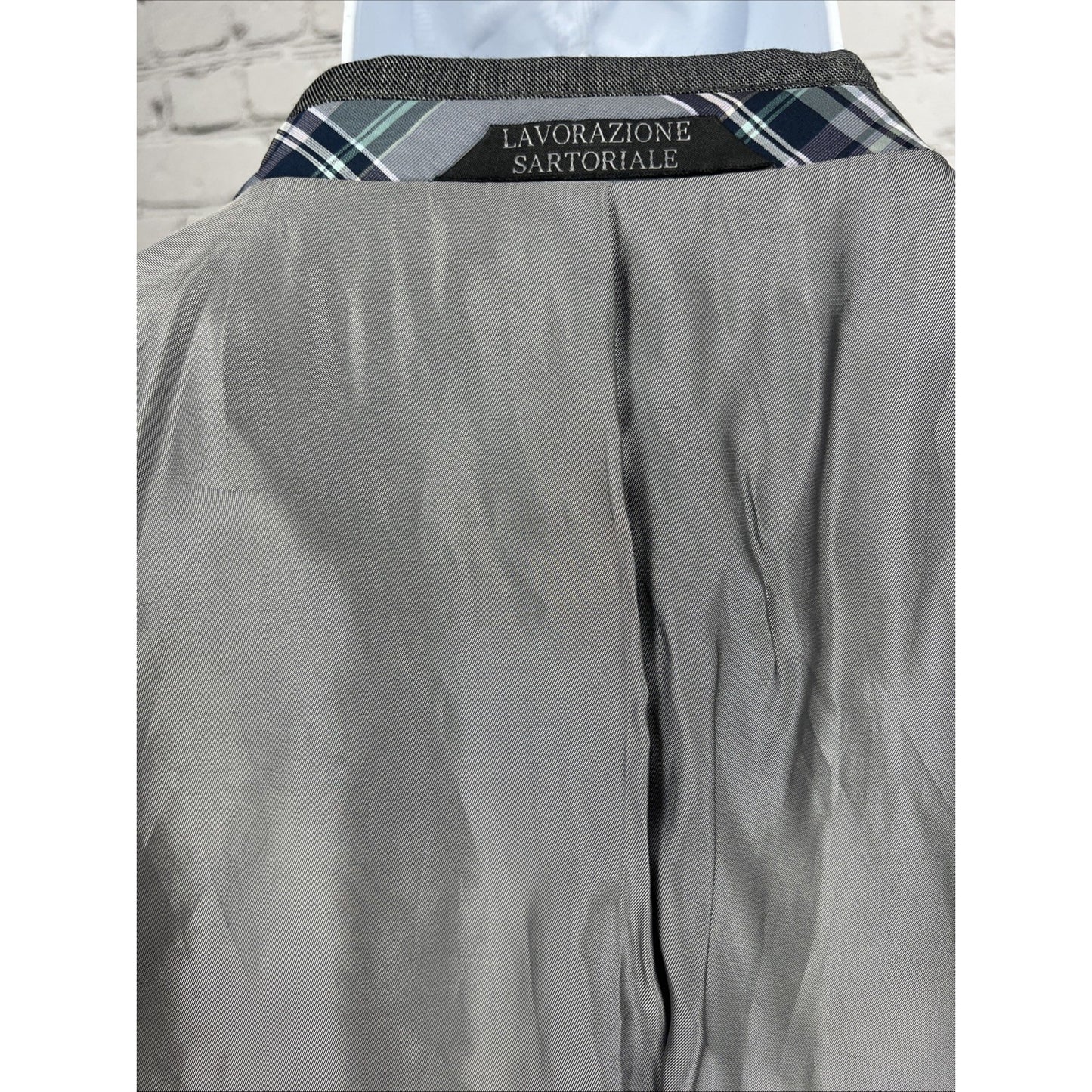 Zanetti Grey Wool Blend Notch 2 Button Double Vented Blazer Sport Coat 42R