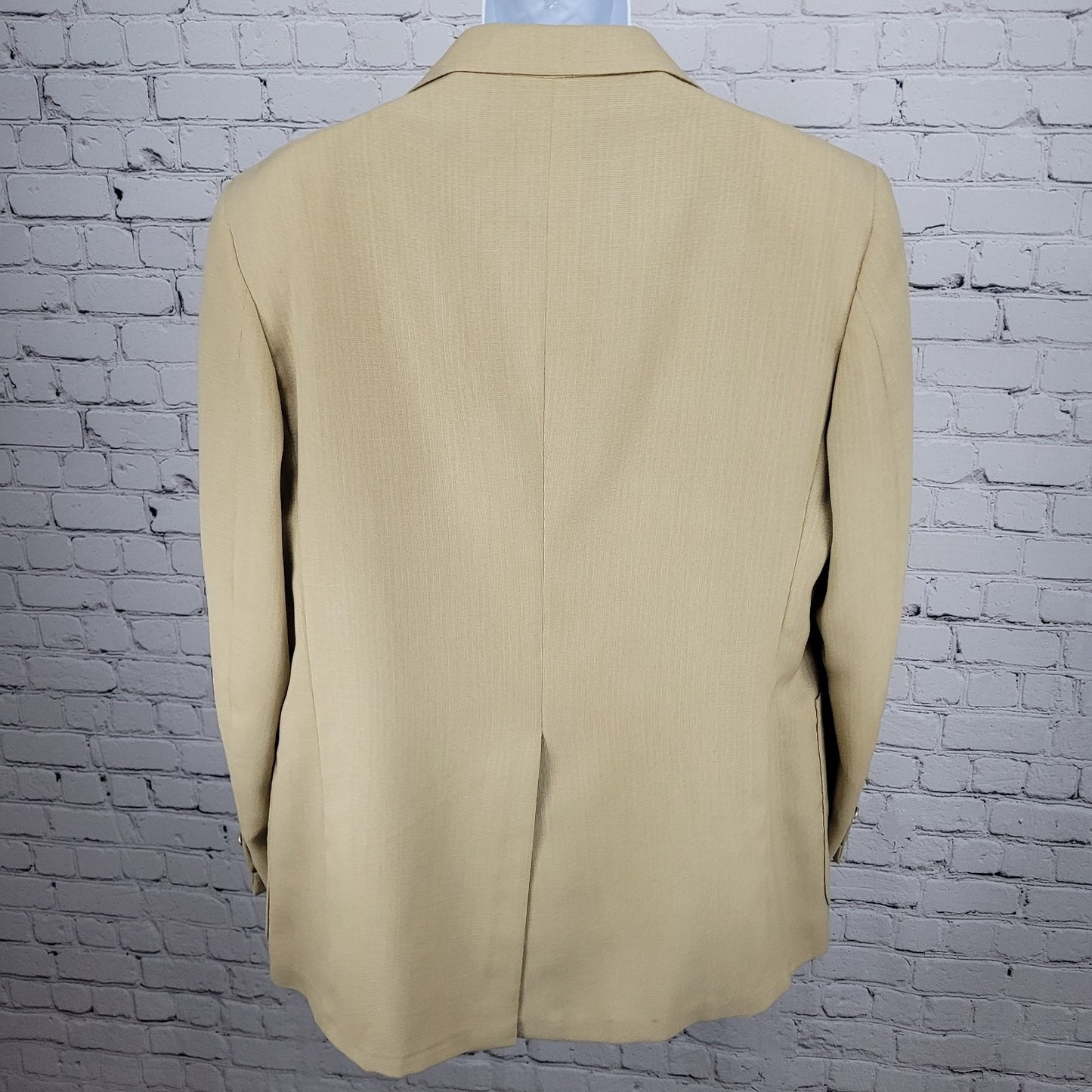 VTG Unbranded Tan 2 Button Single Vented Notch Blazer Sport Coat USA 44