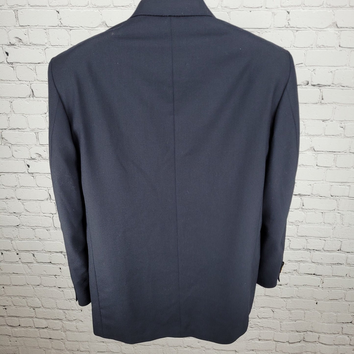 Oscar De La Renta Navy 100% Wool 2 Button Ventless Notch Blazer Sport Coat 40R
