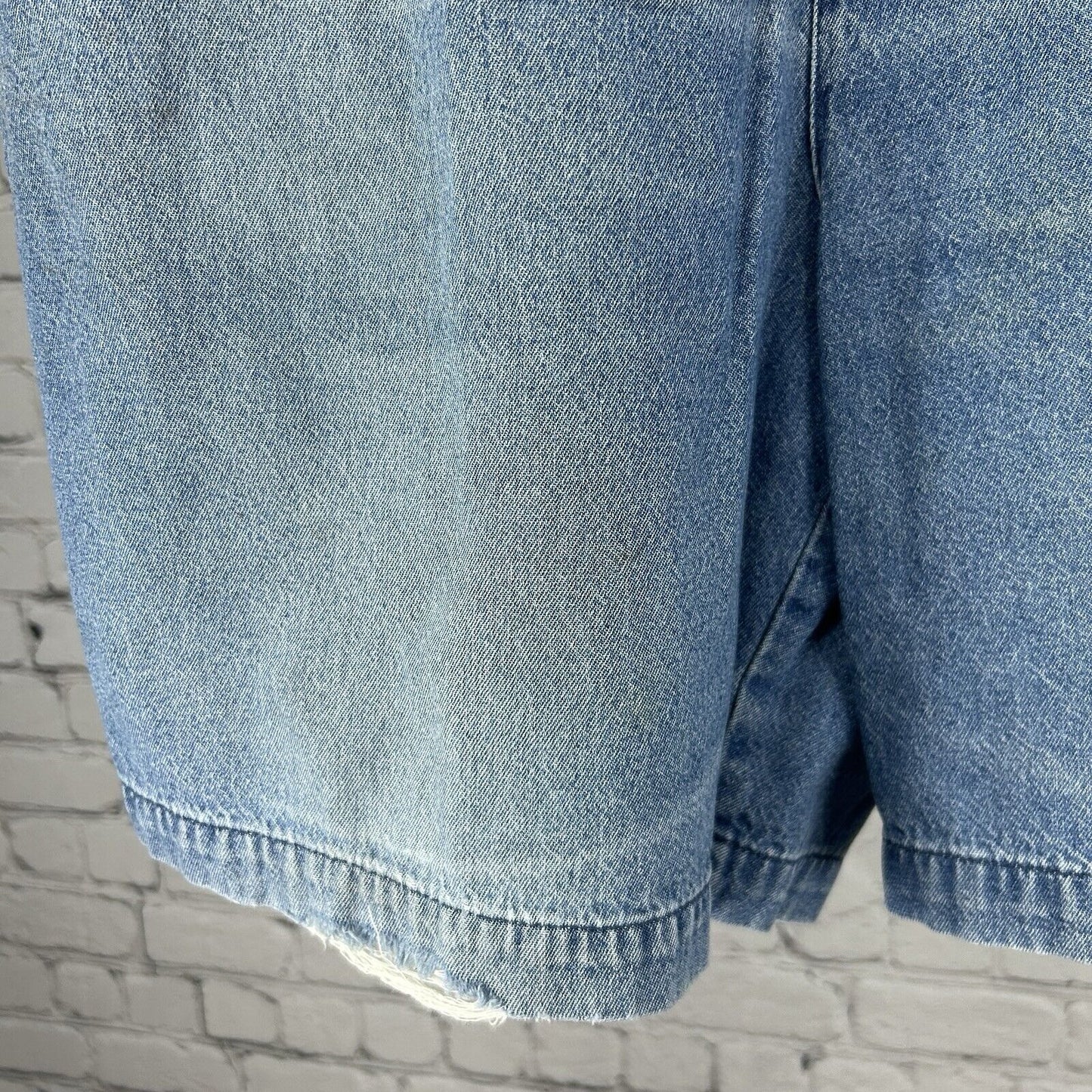 Sun River Light Blue 100% Cotton Elastic Waist Mom Shorts Size 36 (34X7.5)