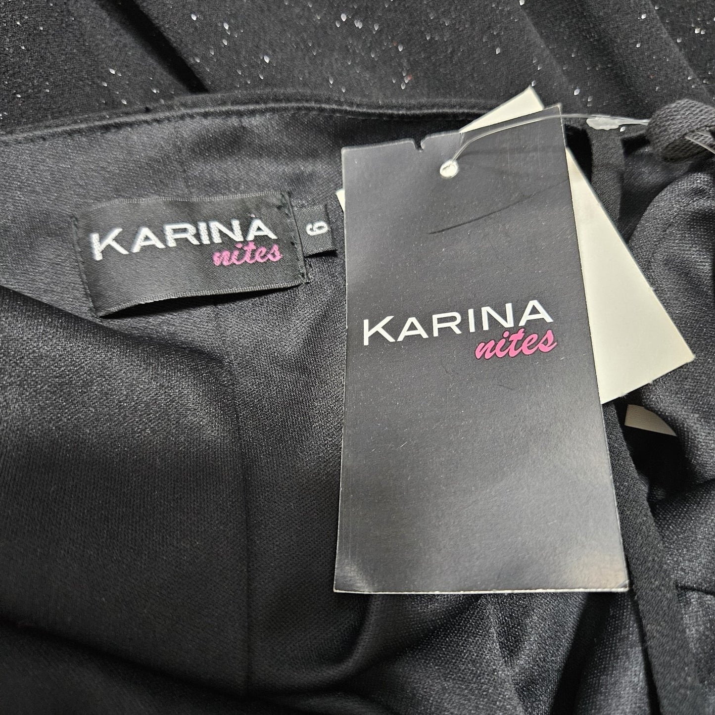 NWD Karina Nites Black Glitter Sheer Overlay Strappy Ruched Long Formal Dress 6