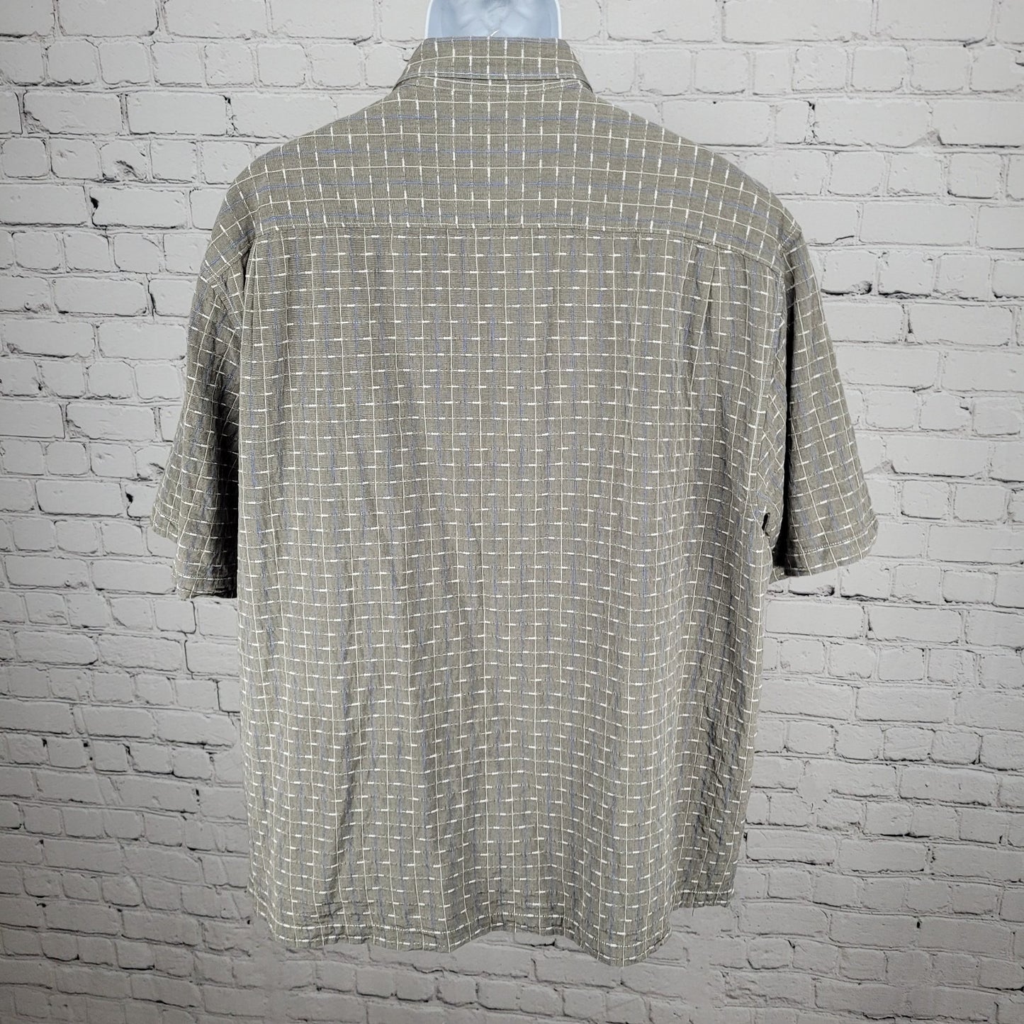 Tommy Bahama Grey Silk Cotton Original Fit Button Up Short Sleeve Shirt XXL