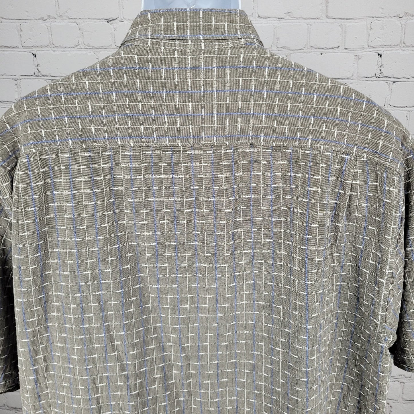 Tommy Bahama Grey Silk Cotton Original Fit Button Up Short Sleeve Shirt XXL