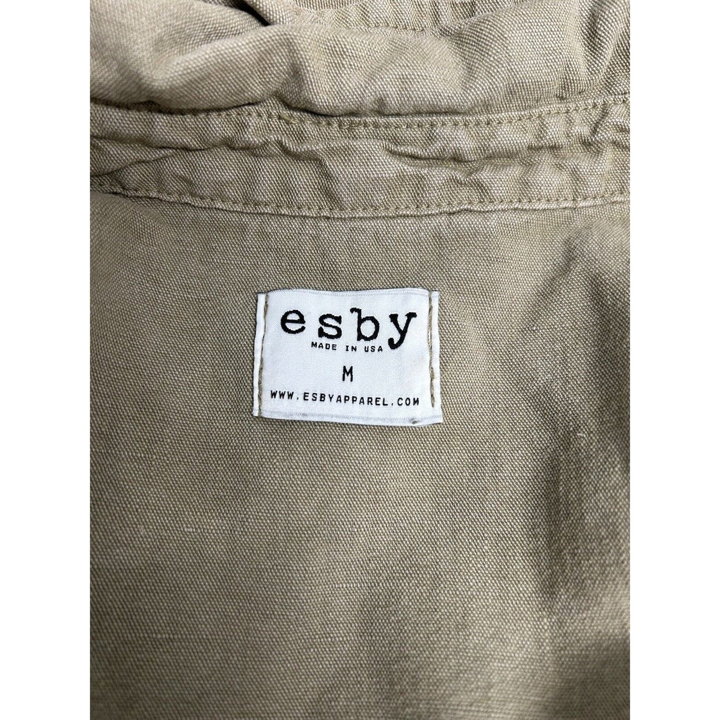Esby Brown Tori Jumper Utility Belted Romper Cotton Linen Blend Women’s M