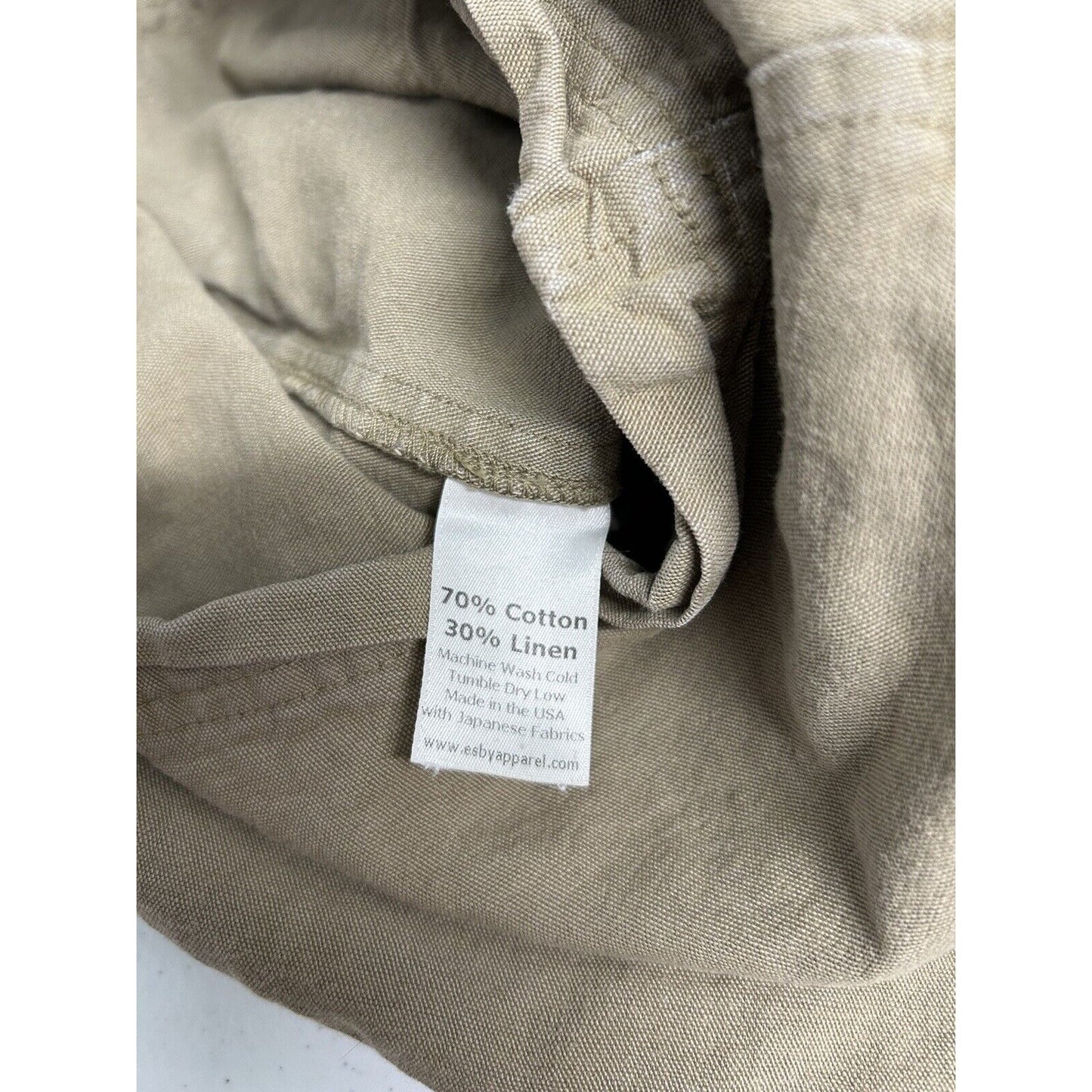 Esby Brown Tori Jumper Utility Belted Romper Cotton Linen Blend Women’s M