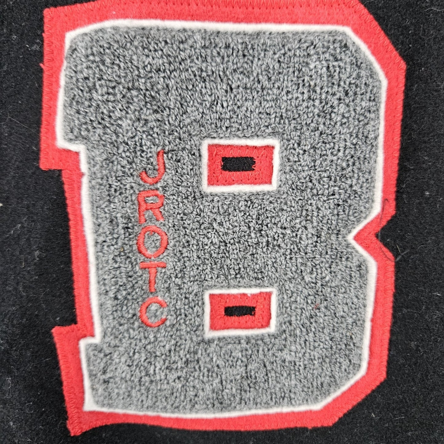 CenTex Black Red Wool Blend Retro Varsity Letterman School Snap Jacket Medium M