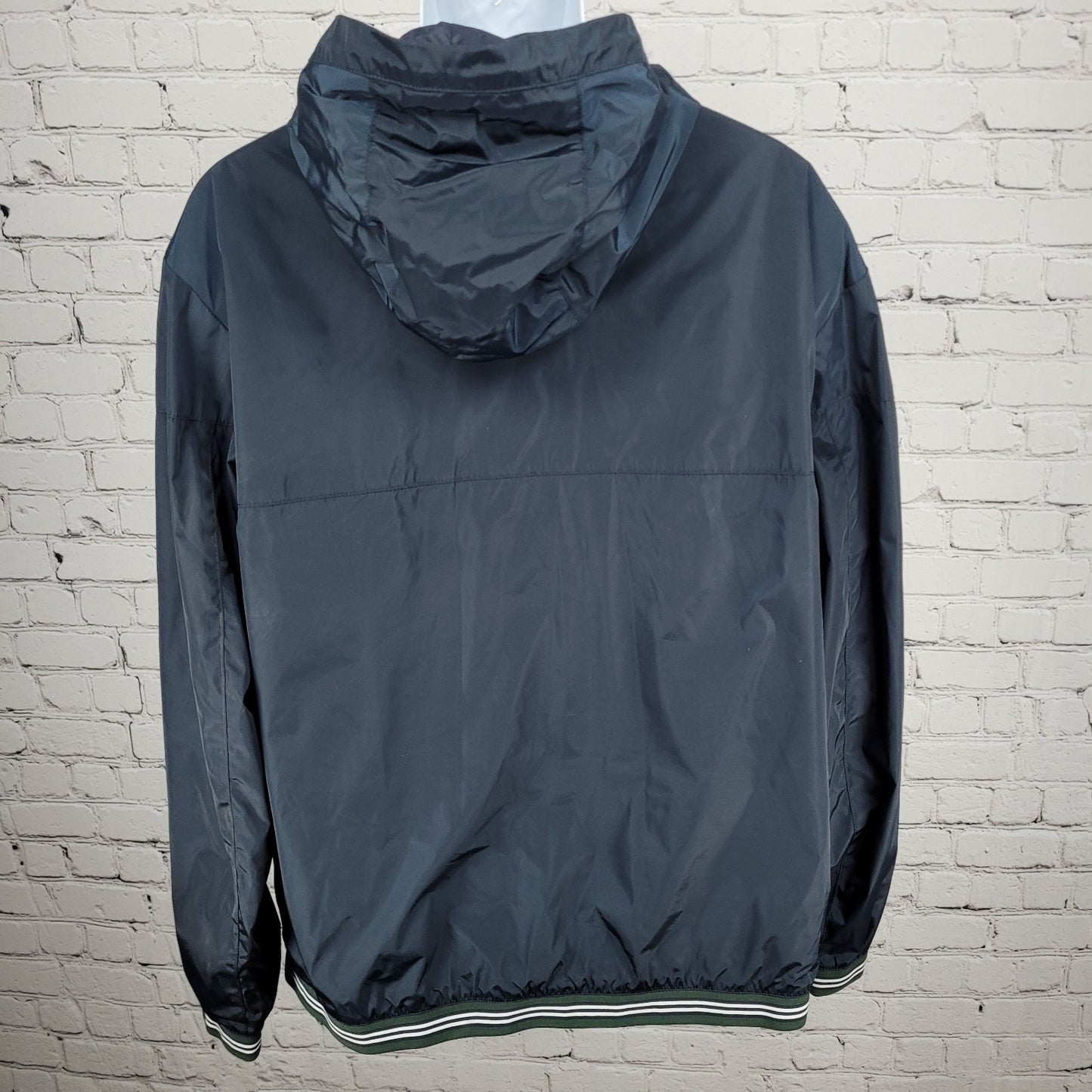 Boss Navy Hooded Lightweight Full Zip Inner Pocket Windbreaker Jacket 44R