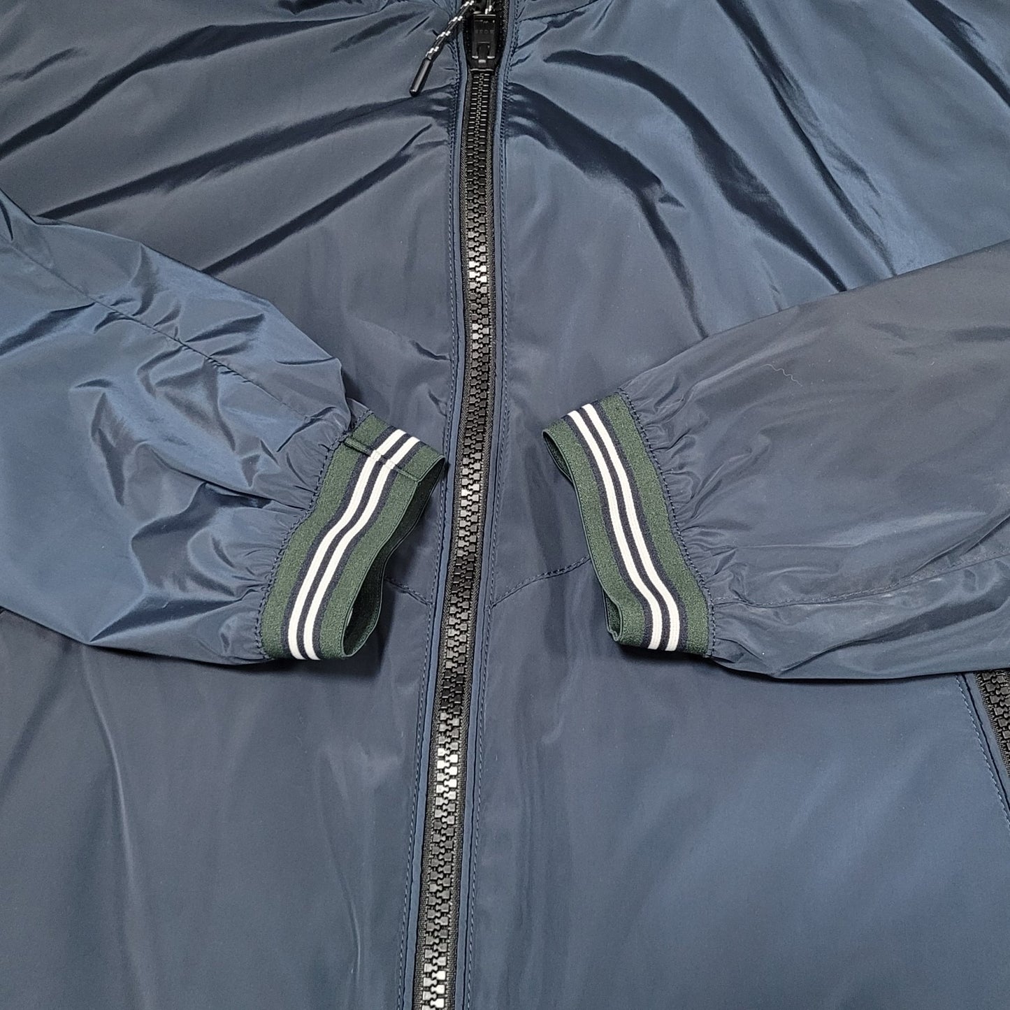 Boss Navy Hooded Lightweight Full Zip Inner Pocket Windbreaker Jacket 44R