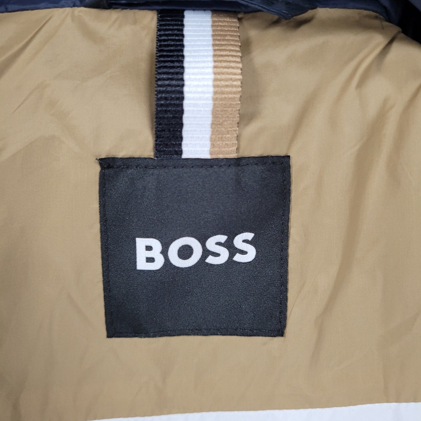 Boss Navy Hooded Lightweight Full Zip Inner Pocket Windbreaker Jacket 44R