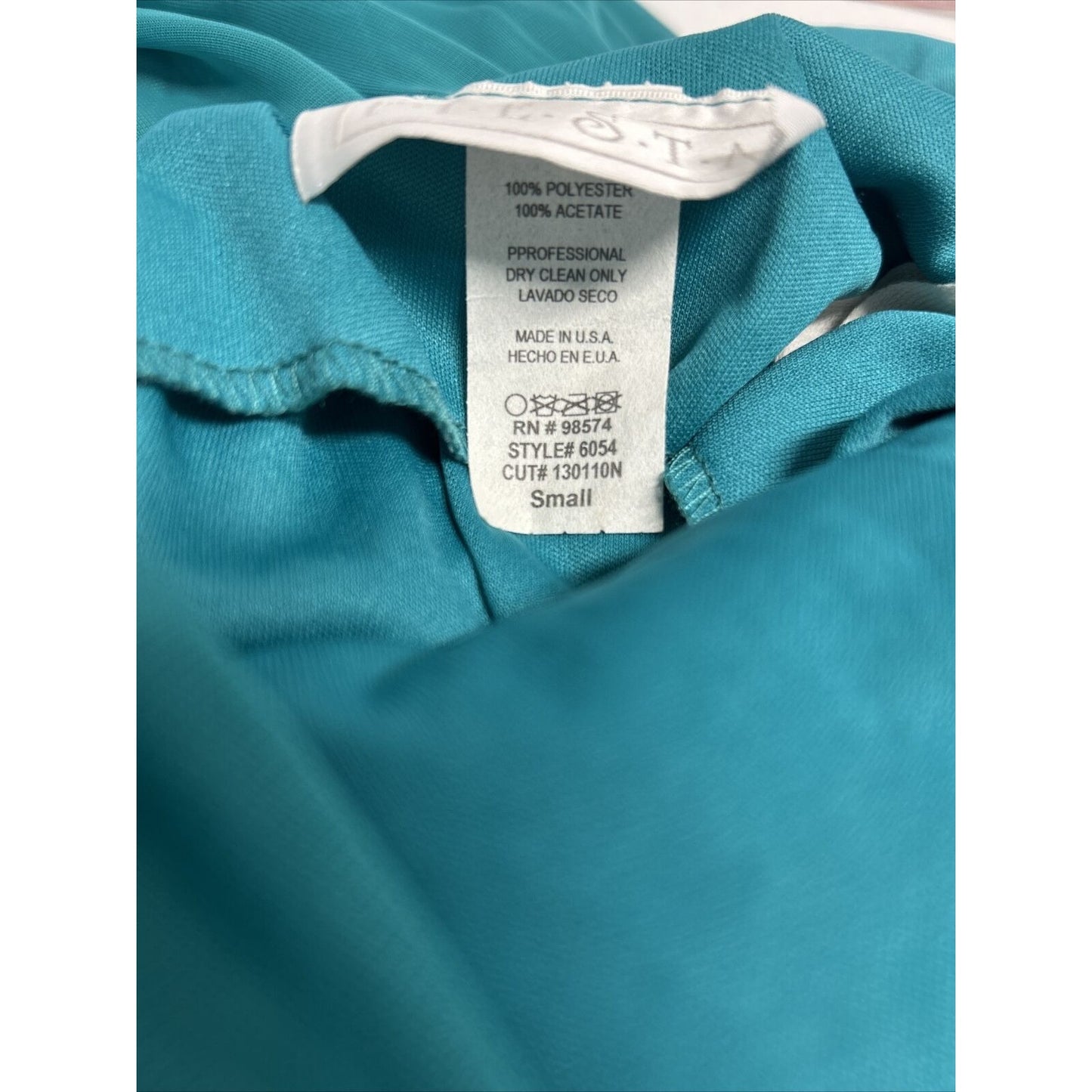 Fiesta Teal Sleeveless Ruched Bodycon Mermaid Dress Ruffles Rhinestone Women’s S
