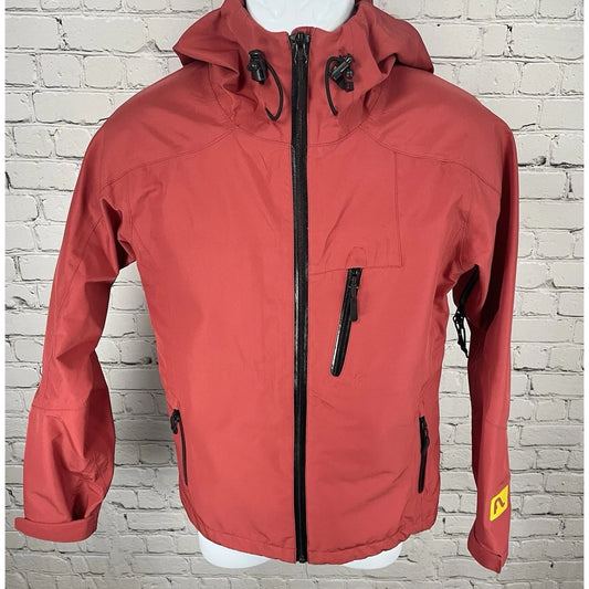FlyLow Sports Muted Red Zipped Hooded Inner Pockets Activewear Jacket Small S