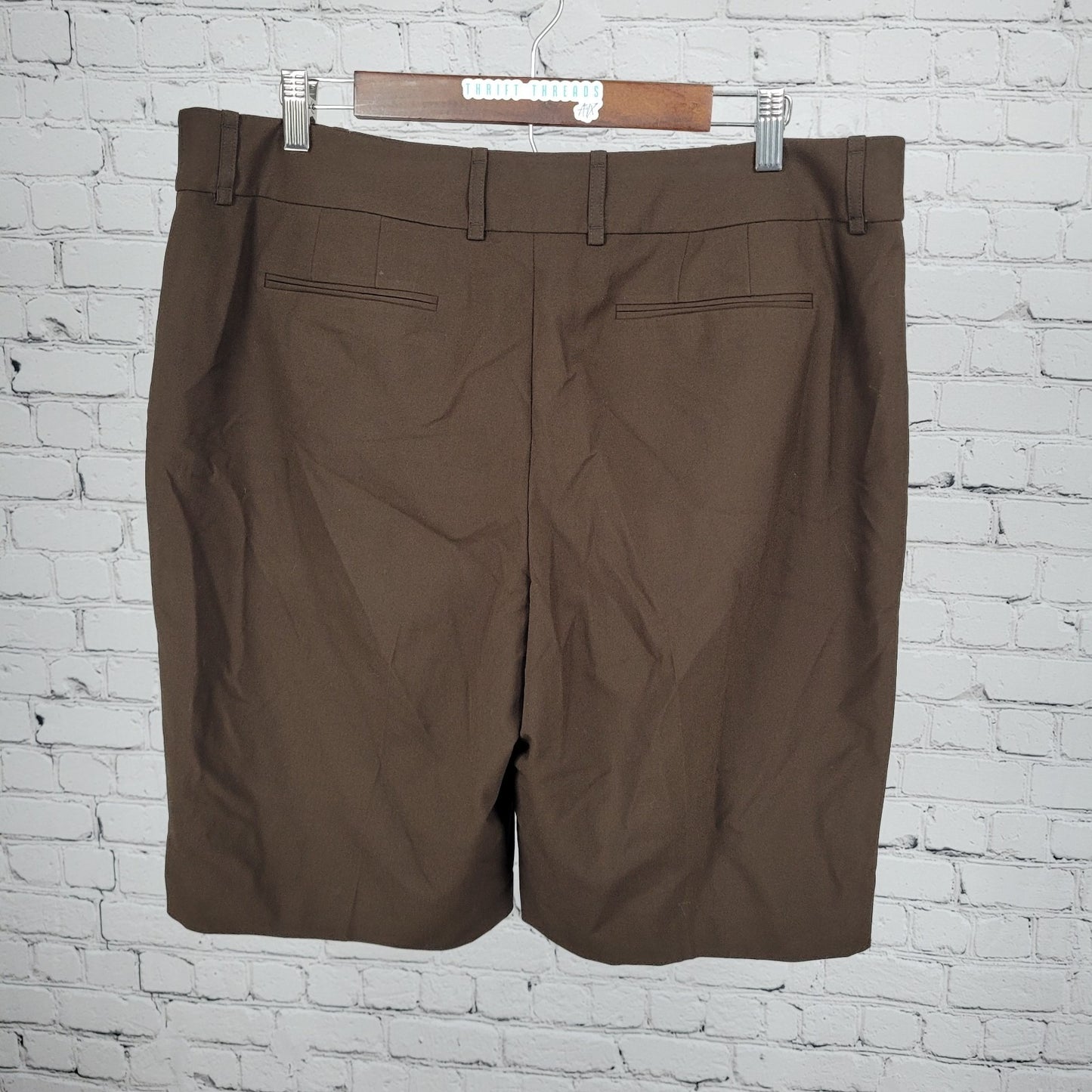 NWT Loft Ann Taylor Brown High Rise Lined Stretch Bermuda Shorts US 16 (36x11.5)