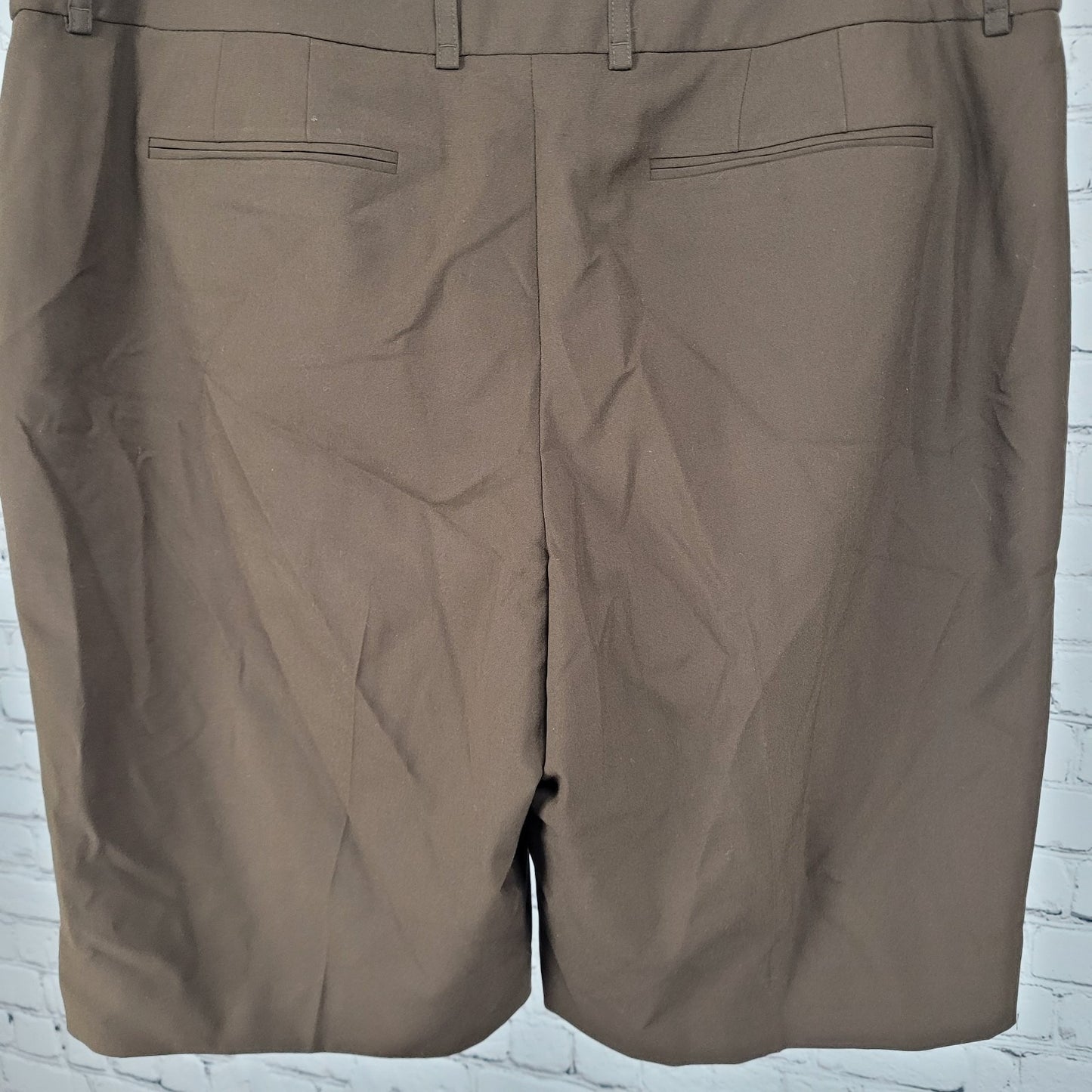 NWT Loft Ann Taylor Brown High Rise Lined Stretch Bermuda Shorts US 16 (36x11.5)