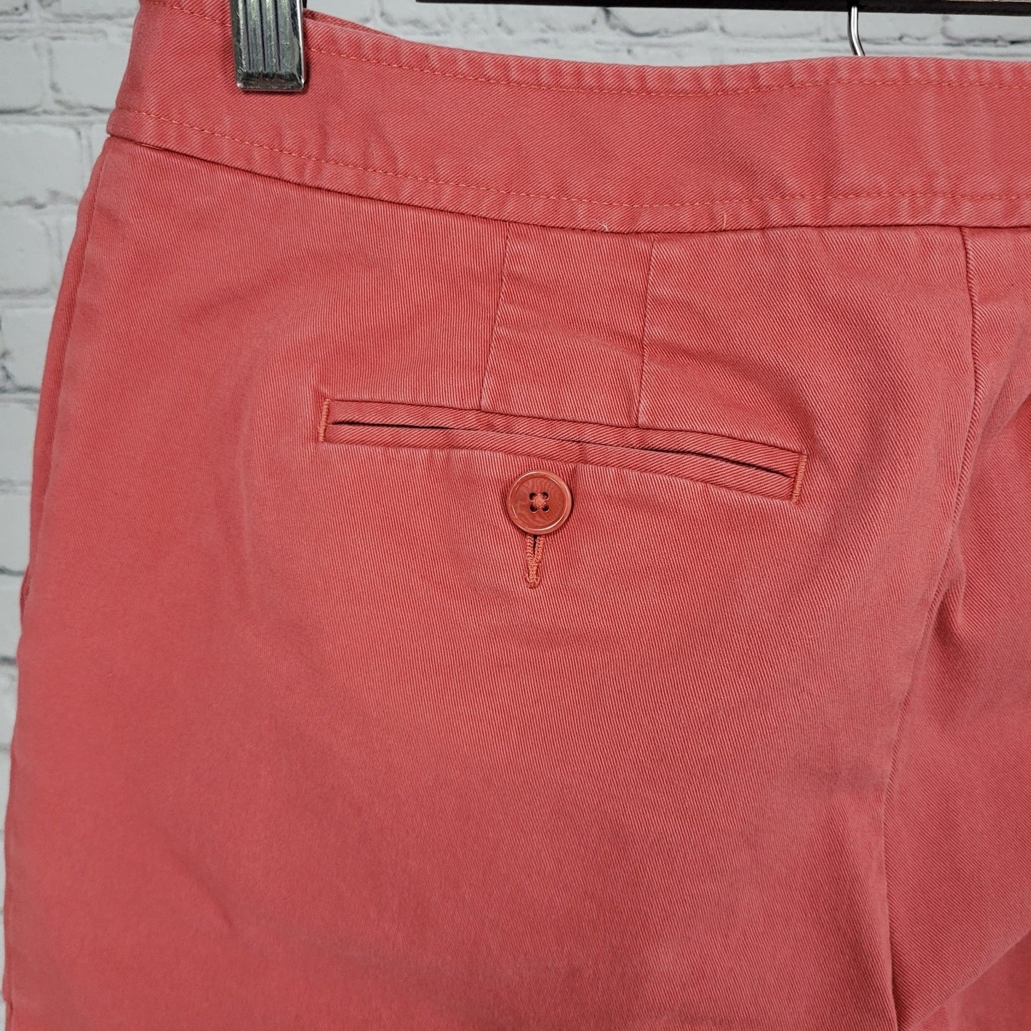 Talbots Pink Cotton Stretch Mid Rise Chino Bermuda Shorts Size 6 (28x12.5)