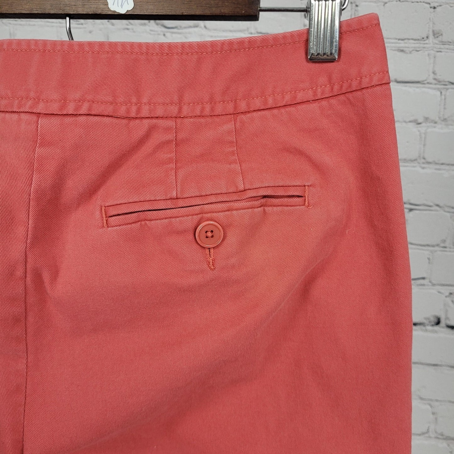 Talbots Pink Cotton Stretch Mid Rise Chino Bermuda Shorts Size 6 (28x12.5)