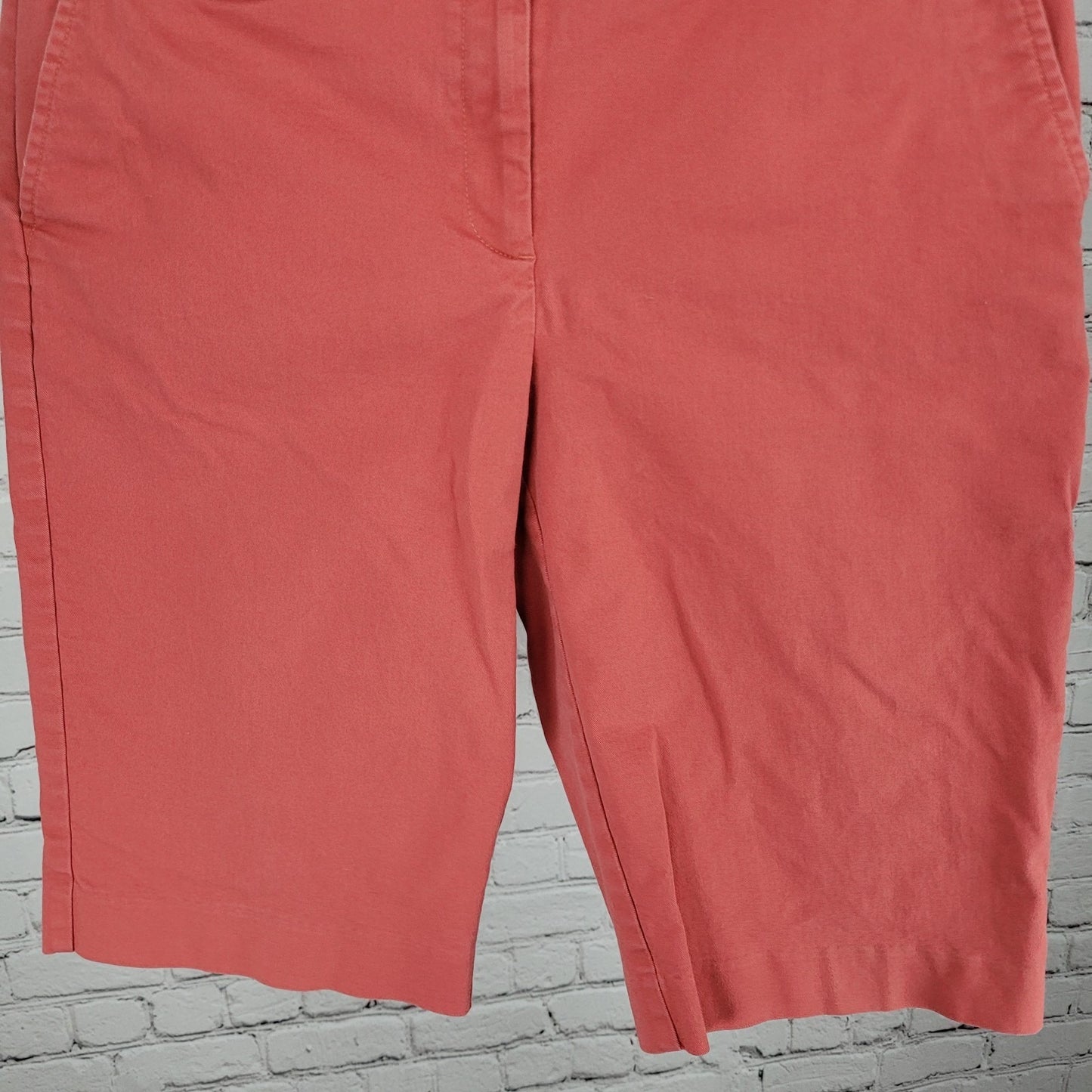 Talbots Pink Cotton Stretch Mid Rise Chino Bermuda Shorts Size 6 (28x12.5)