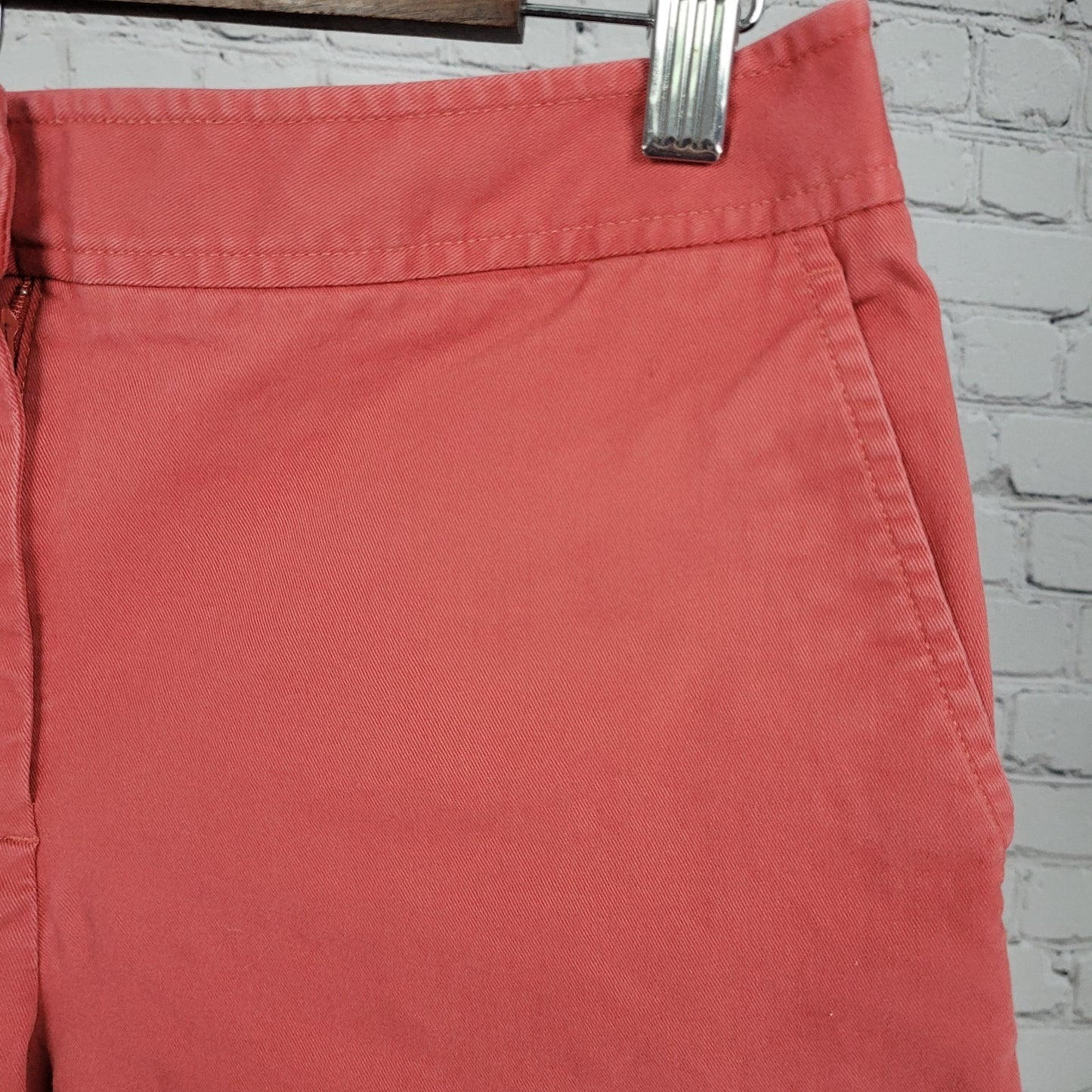Talbots Pink Cotton Stretch Mid Rise Chino Bermuda Shorts Size 6 (28x12.5)