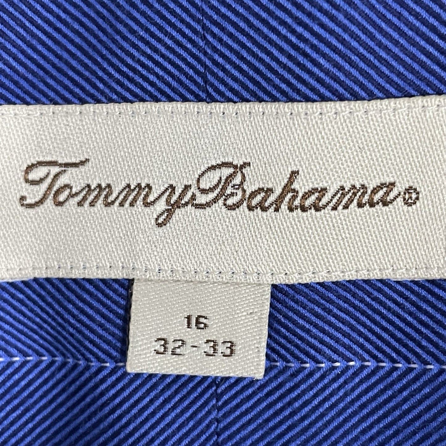 Tommy Bahama Blue Striped 100% Cotton Bottom Up Long Sleeve Shirt Size 16-32/33