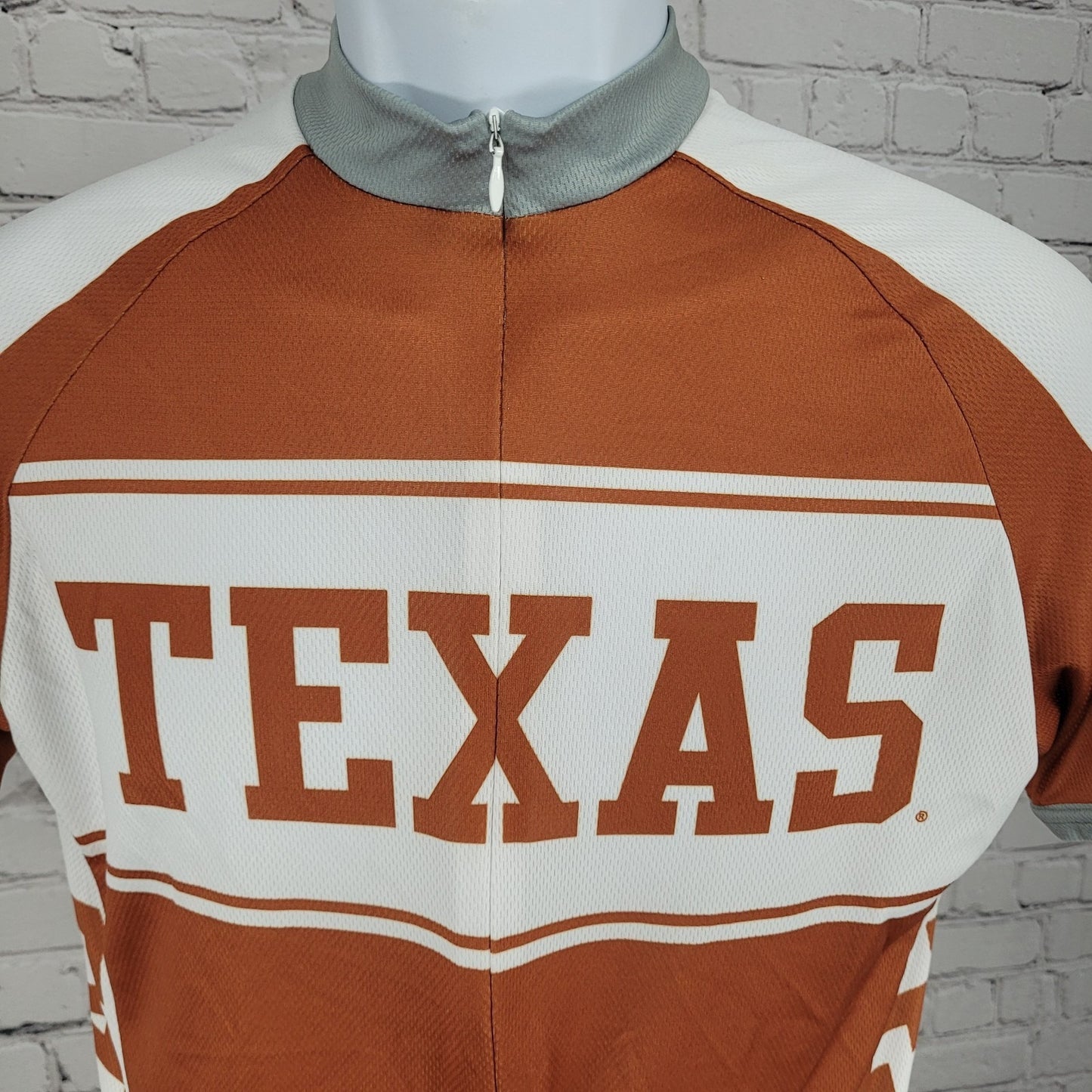 Domino Orange UT Texas Longhorns Bike Cycling 3/4 Zipped Jersey Top Size Small S