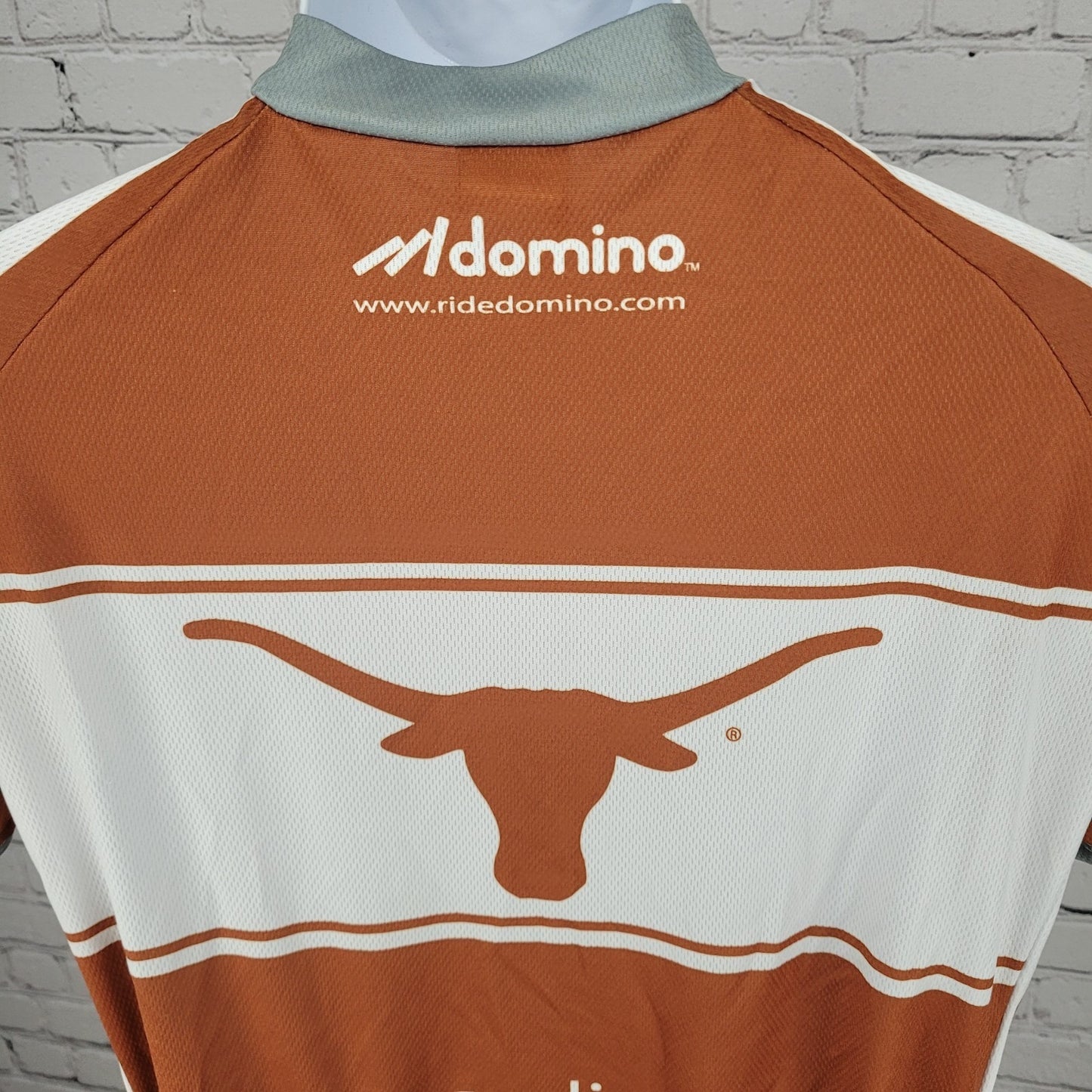 Domino Orange UT Texas Longhorns Bike Cycling 3/4 Zipped Jersey Top Size Small S