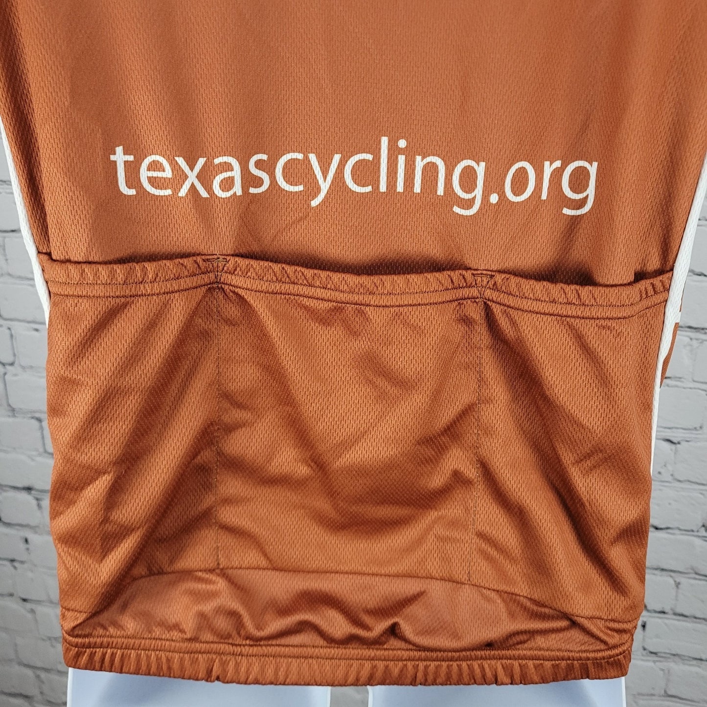 Domino Orange UT Texas Longhorns Bike Cycling 3/4 Zipped Jersey Top Size Small S