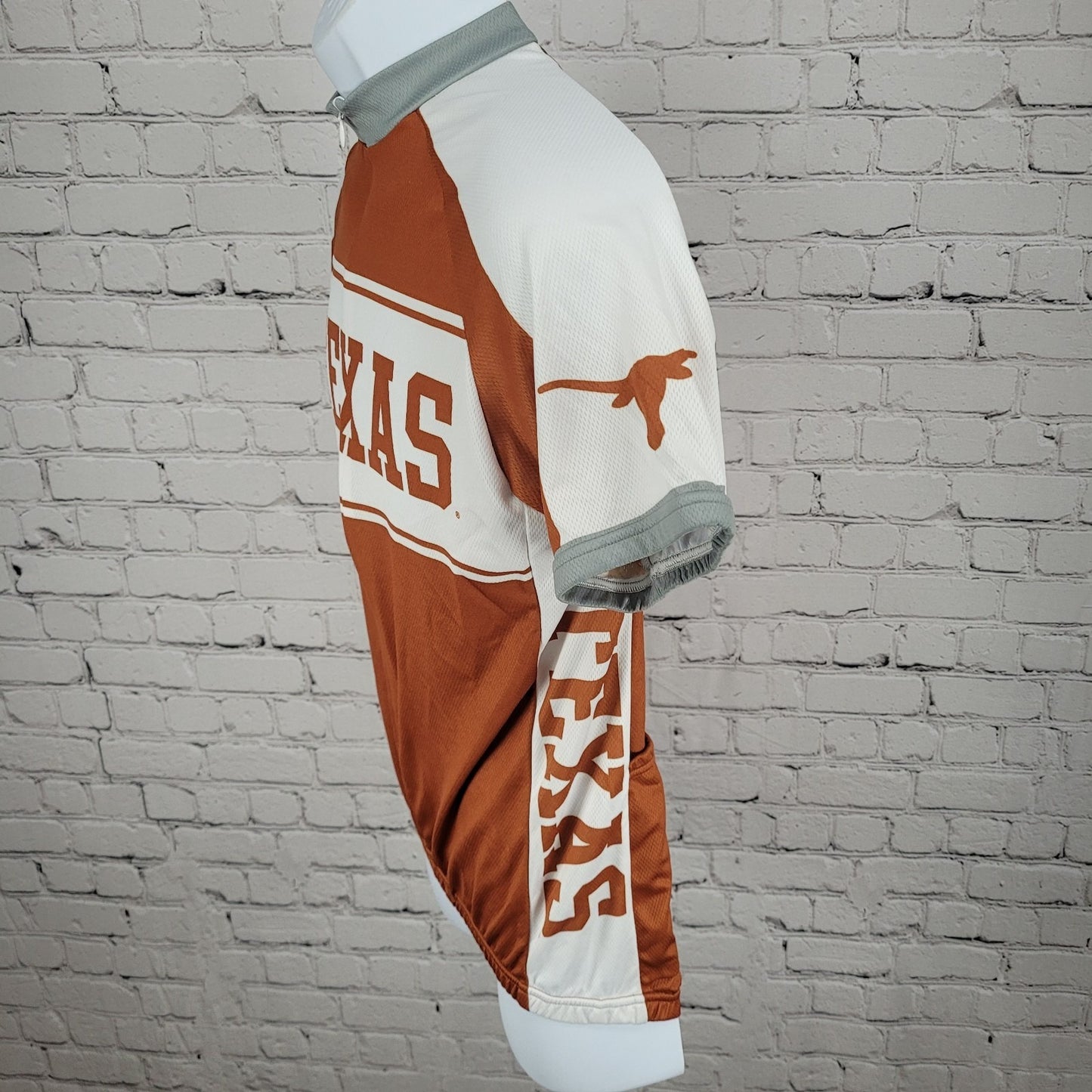 Domino Orange UT Texas Longhorns Bike Cycling 3/4 Zipped Jersey Top Size Small S