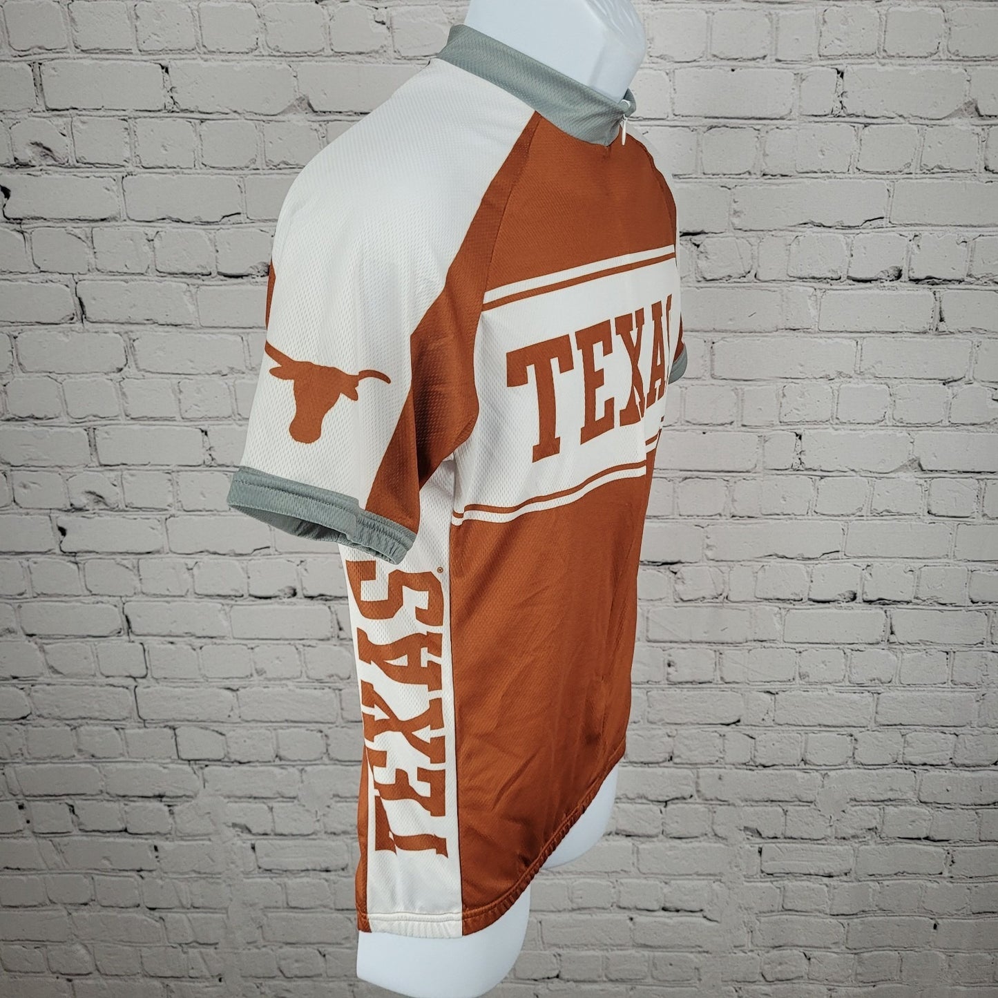 Domino Orange UT Texas Longhorns Bike Cycling 3/4 Zipped Jersey Top Size Small S