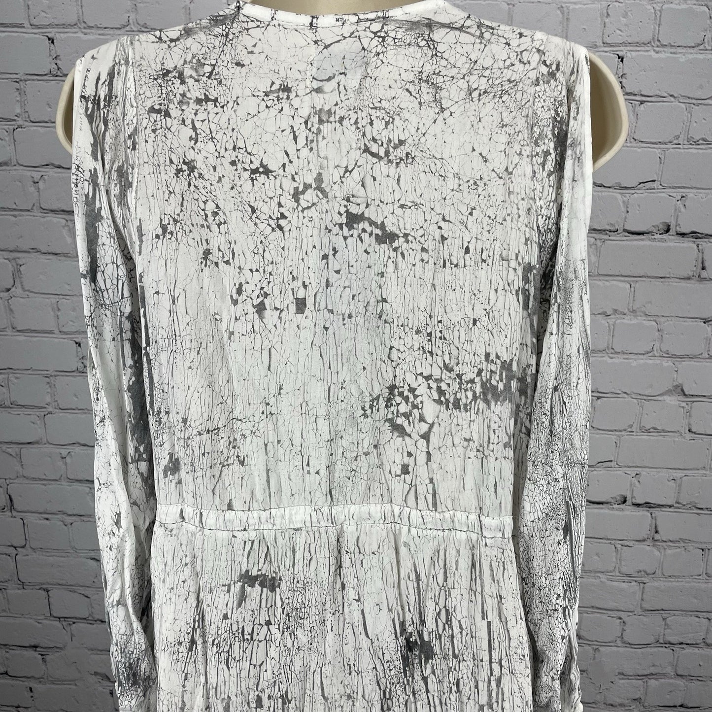 NWD Tina Jo Anthropologie Grey Cold Shoulder Tie Waist Light Maxi Dress USA XS