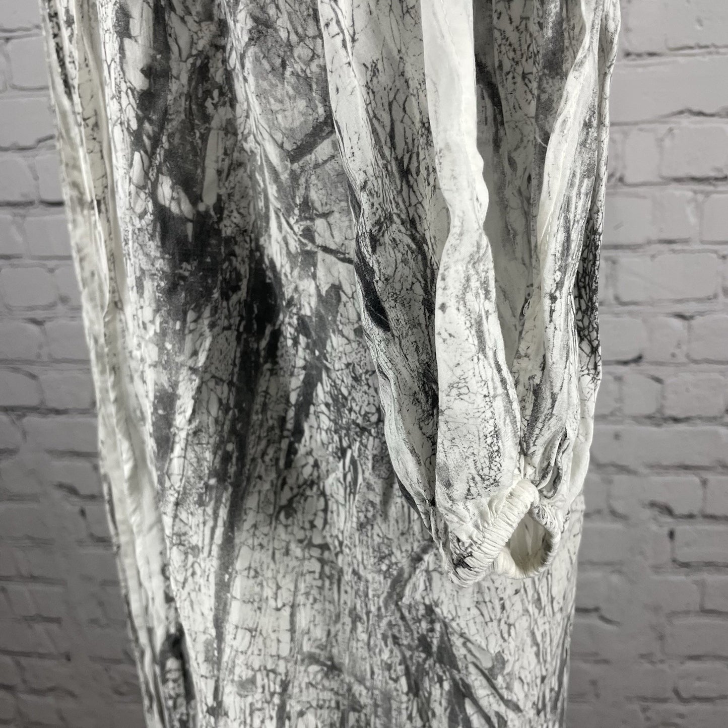 NWD Tina Jo Anthropologie Grey Cold Shoulder Tie Waist Light Maxi Dress USA XS