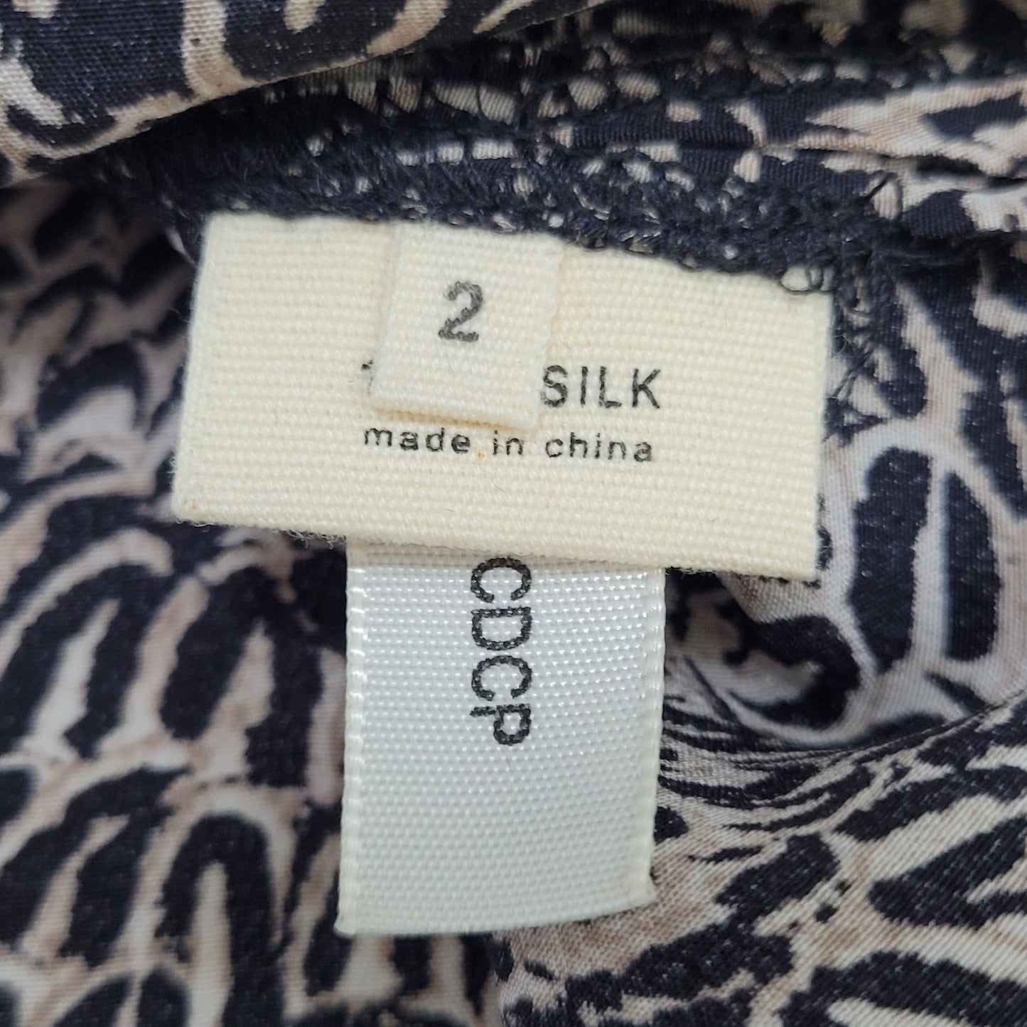 L'Agence Black Print 100% Silk Lightweight Sleeveless Blouse Top Size 2
