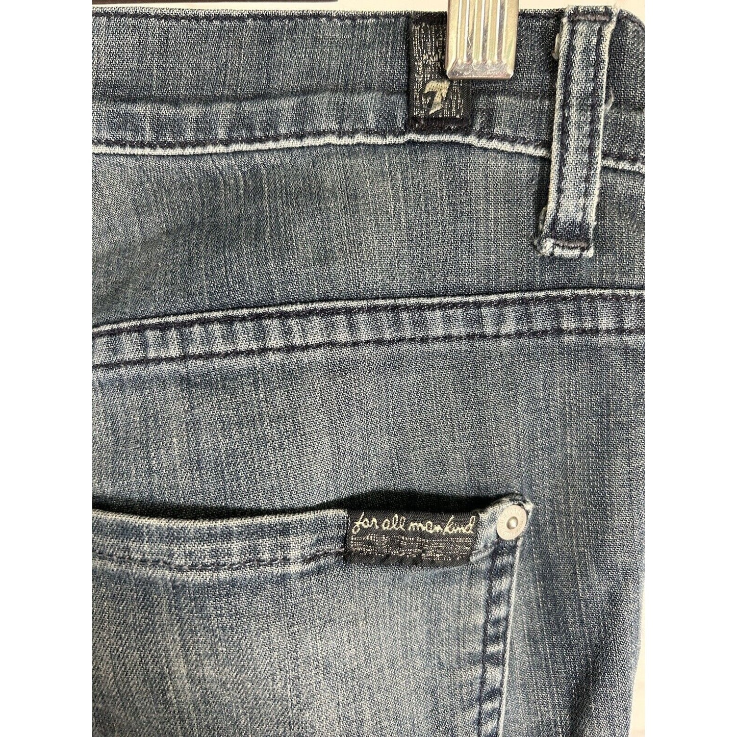 7 For All Mankind Medium Wash Mid Rise Tripster Women’s Jeans 30 (30 x 28)