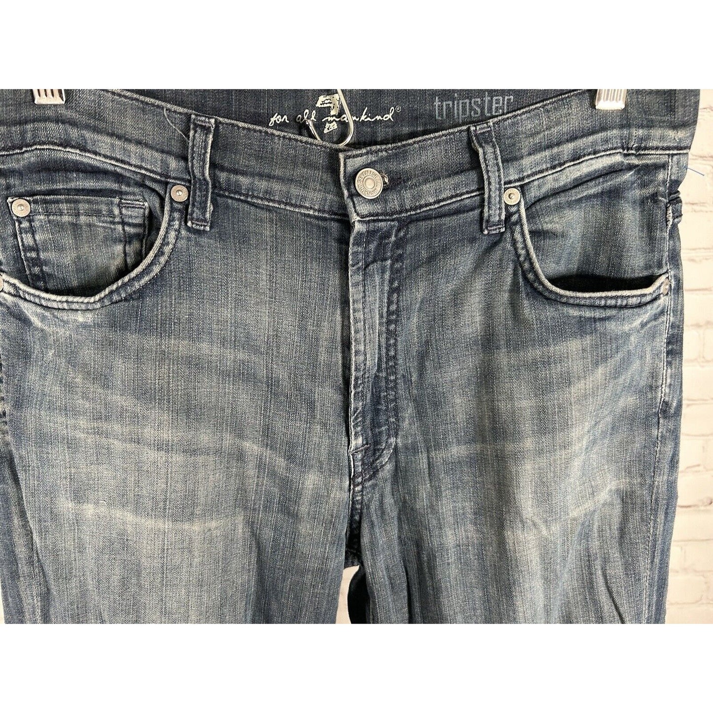 7 For All Mankind Medium Wash Mid Rise Tripster Women’s Jeans 30 (30 x 28)