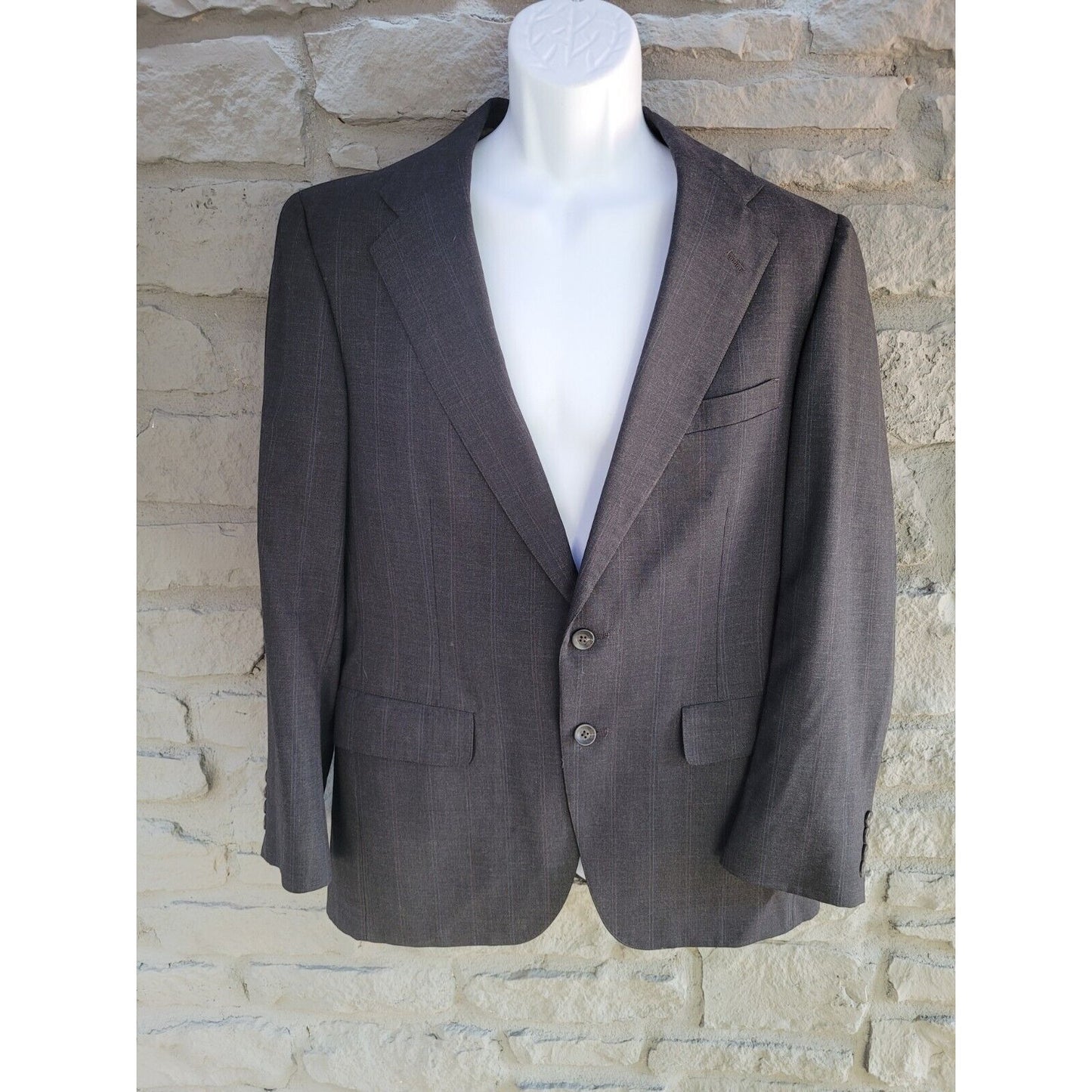 Chaps Ralph Lauren Vintage 2 Button Sport Coat Jacket Pin Stripe Made In USA 42R