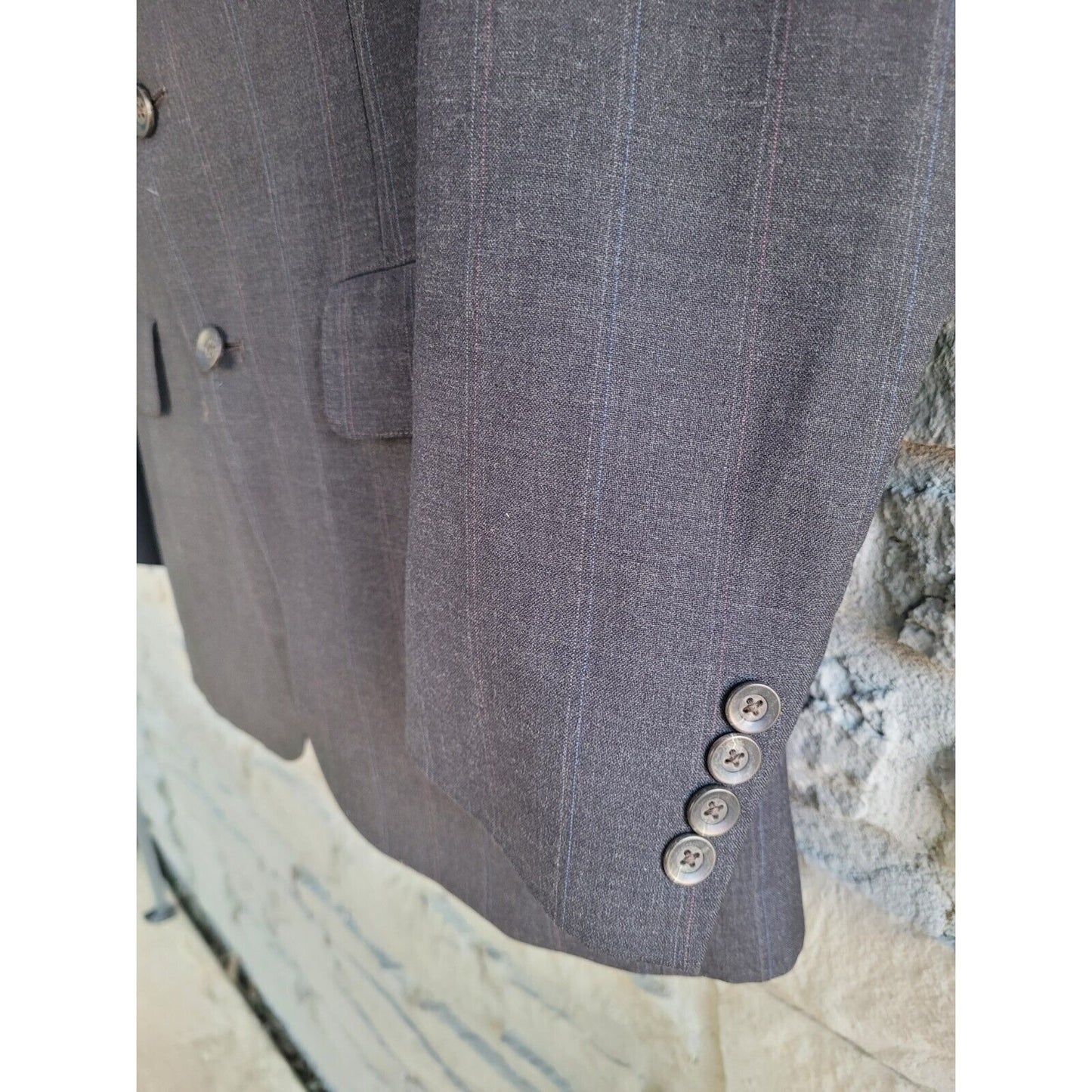 Chaps Ralph Lauren Vintage 2 Button Sport Coat Jacket Pin Stripe Made In USA 42R