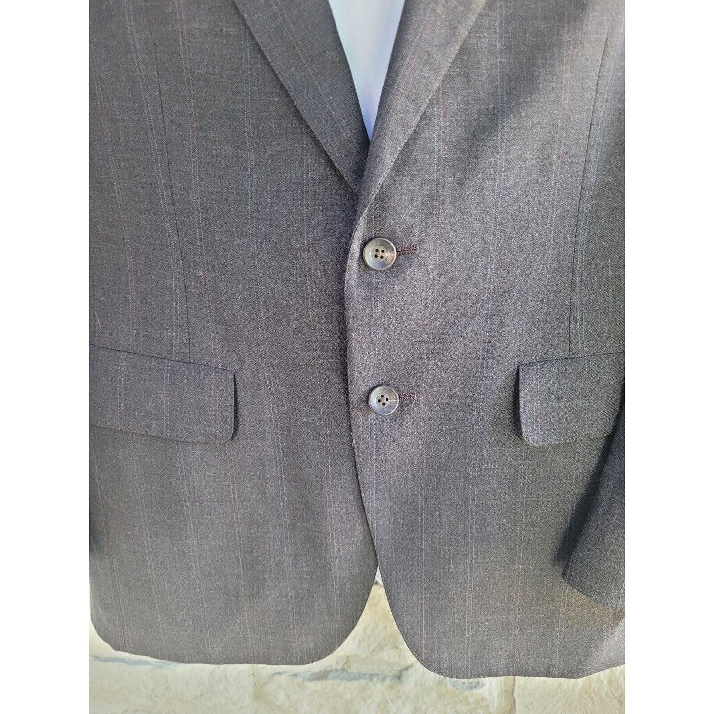 Chaps Ralph Lauren Vintage 2 Button Sport Coat Jacket Pin Stripe Made In USA 42R