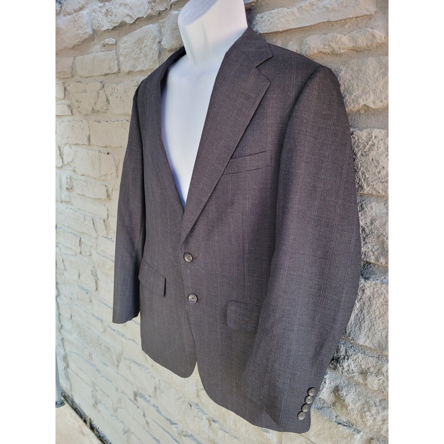 Chaps Ralph Lauren Vintage 2 Button Sport Coat Jacket Pin Stripe Made In USA 42R