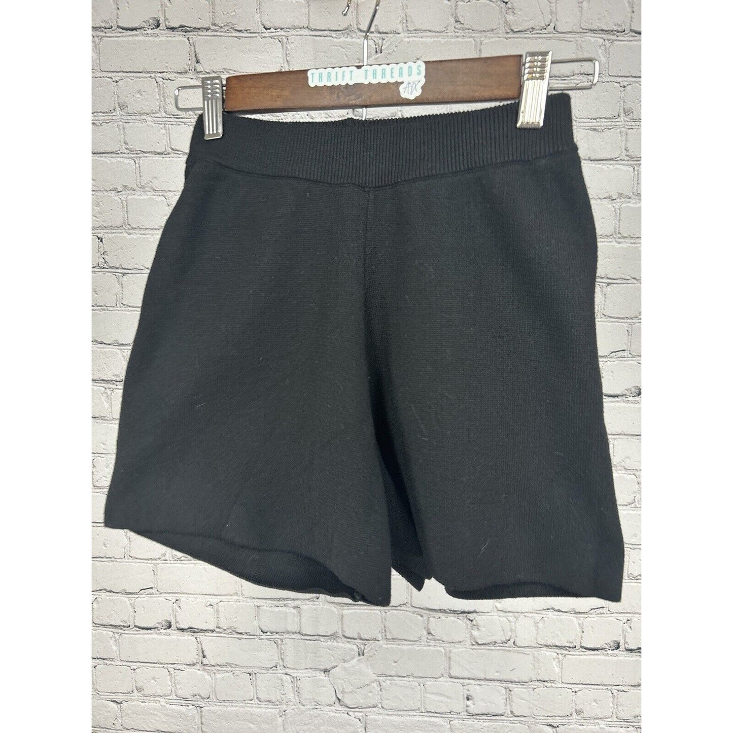 Princess Polly Athletic Stretch Black High Rise Biker Ribbed Shorts Size XS/S