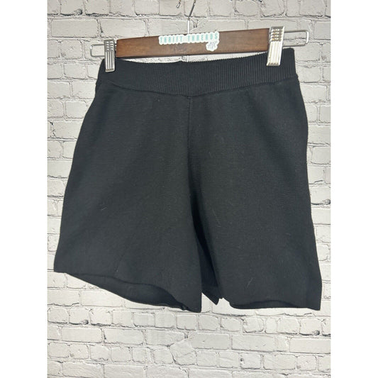 Princess Polly Athletic Stretch Black High Rise Biker Ribbed Shorts Size XS/S