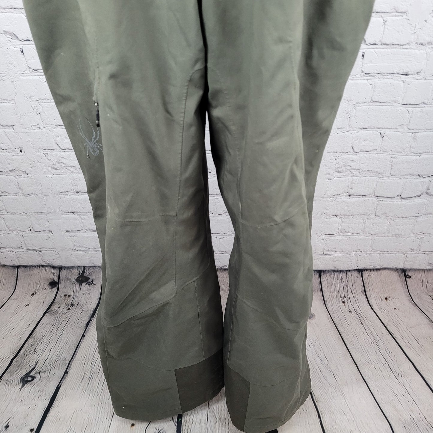 Spyder Green 3M Thinsulate Adjustable Waist Overalls Snow Ski Pants L (36x32)