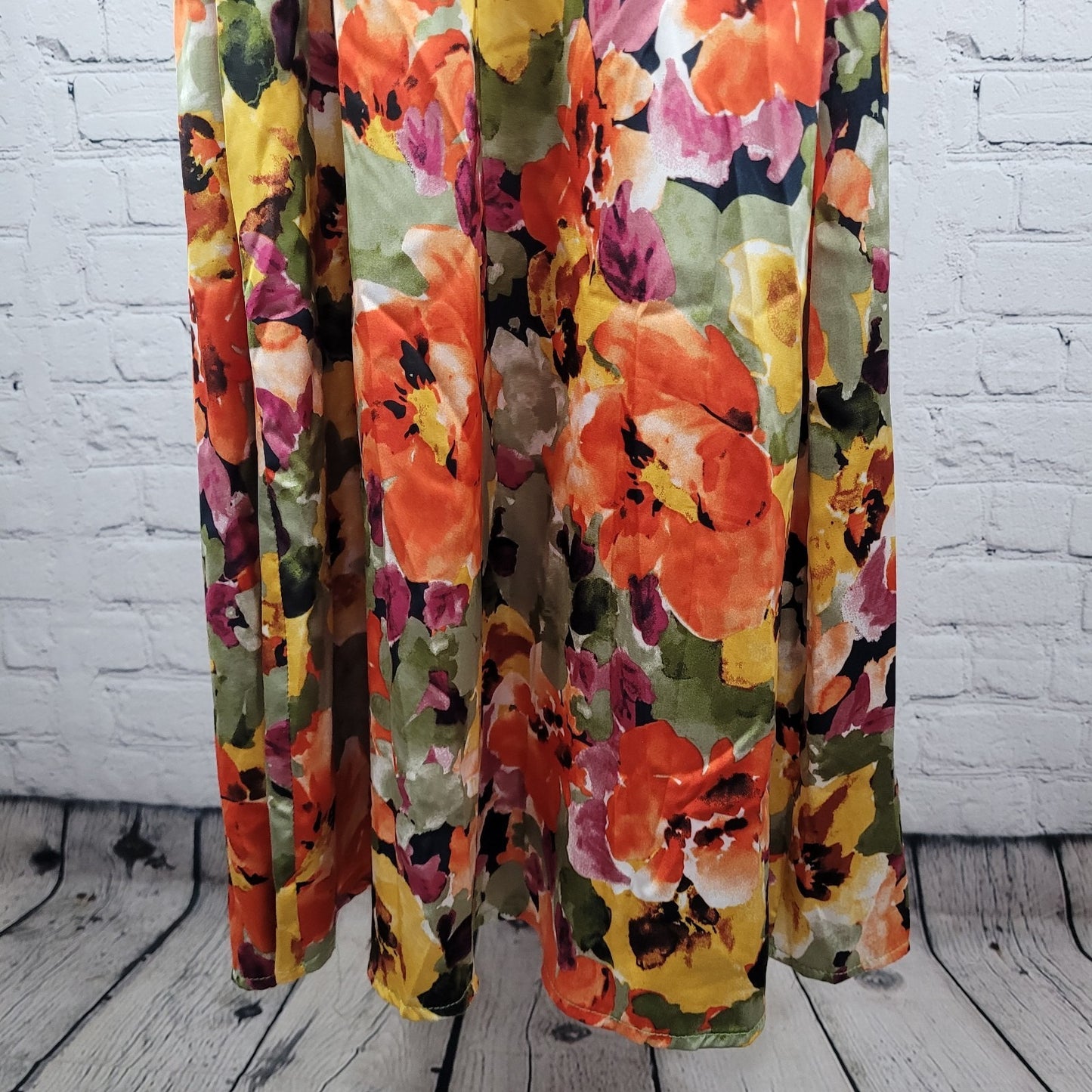 Nicole Miller Multicolor Floral Strappy Lightweight Stretch Maxi Slip Dress XS