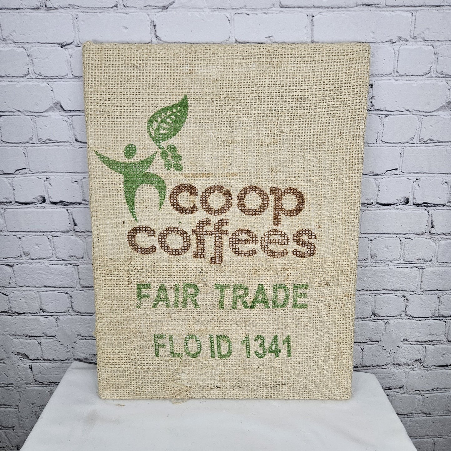 Coop Coffees Authentic Burlap Sack Wrapped Canvas Wood Framed Art 24x18